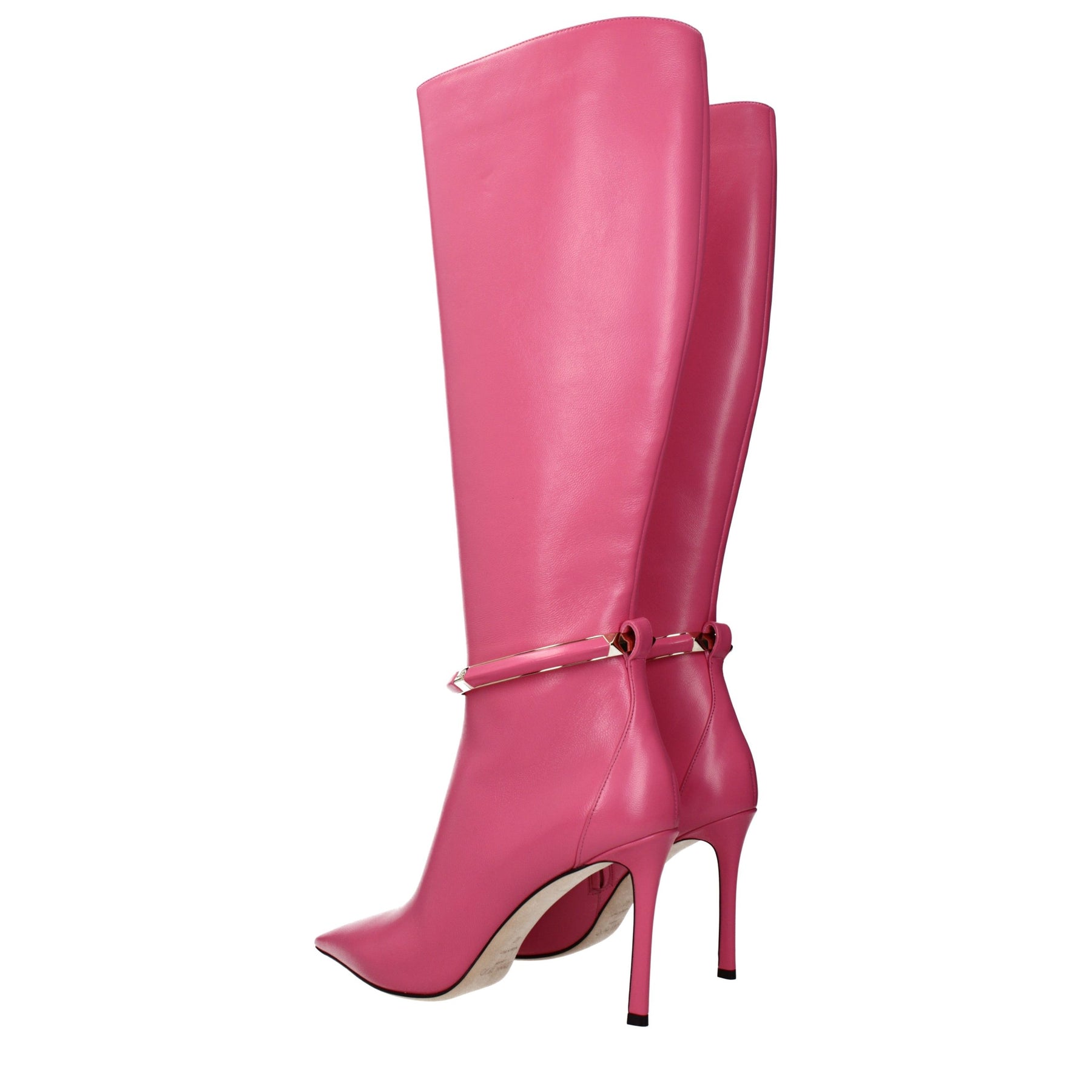 Jimmy Choo Pink Leather High Heel Boots | Regal Royce