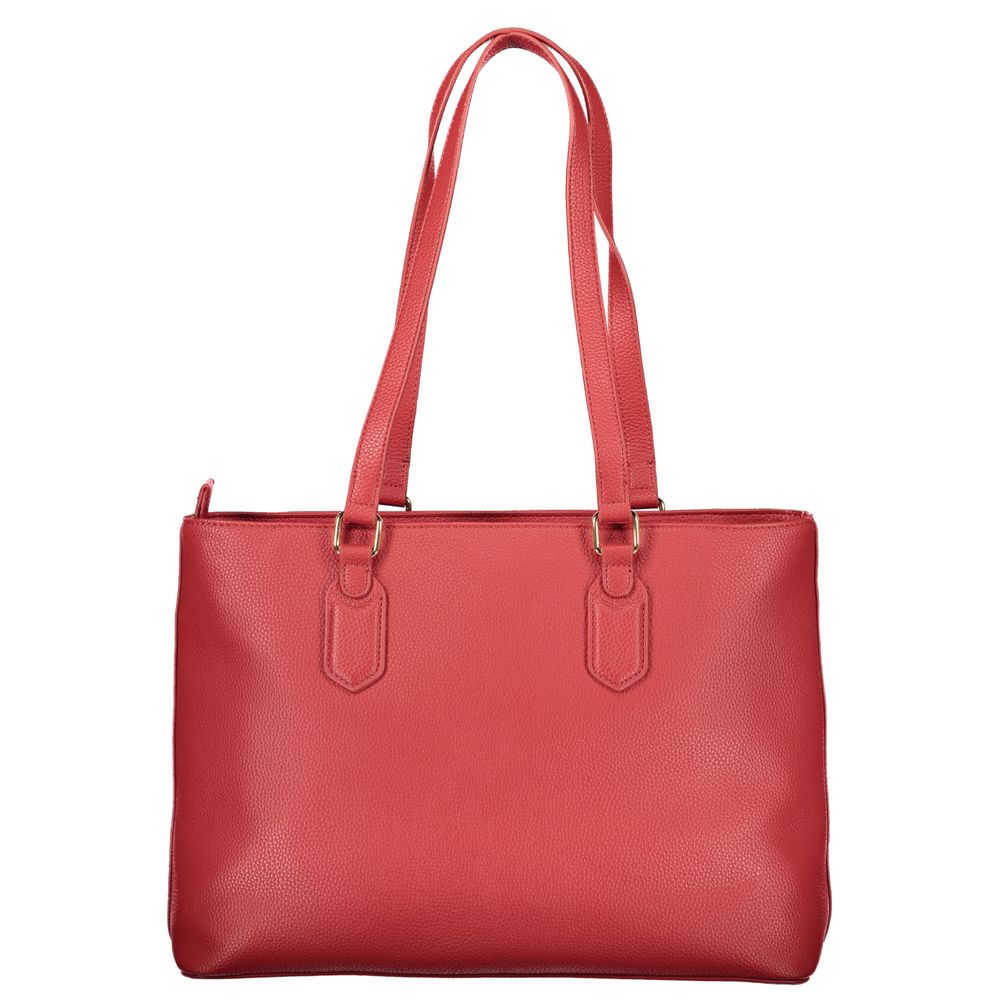 Mario Valentino Rosso Polyurethane Women's Bag With Zip Closure And Compartments | Regal Royce