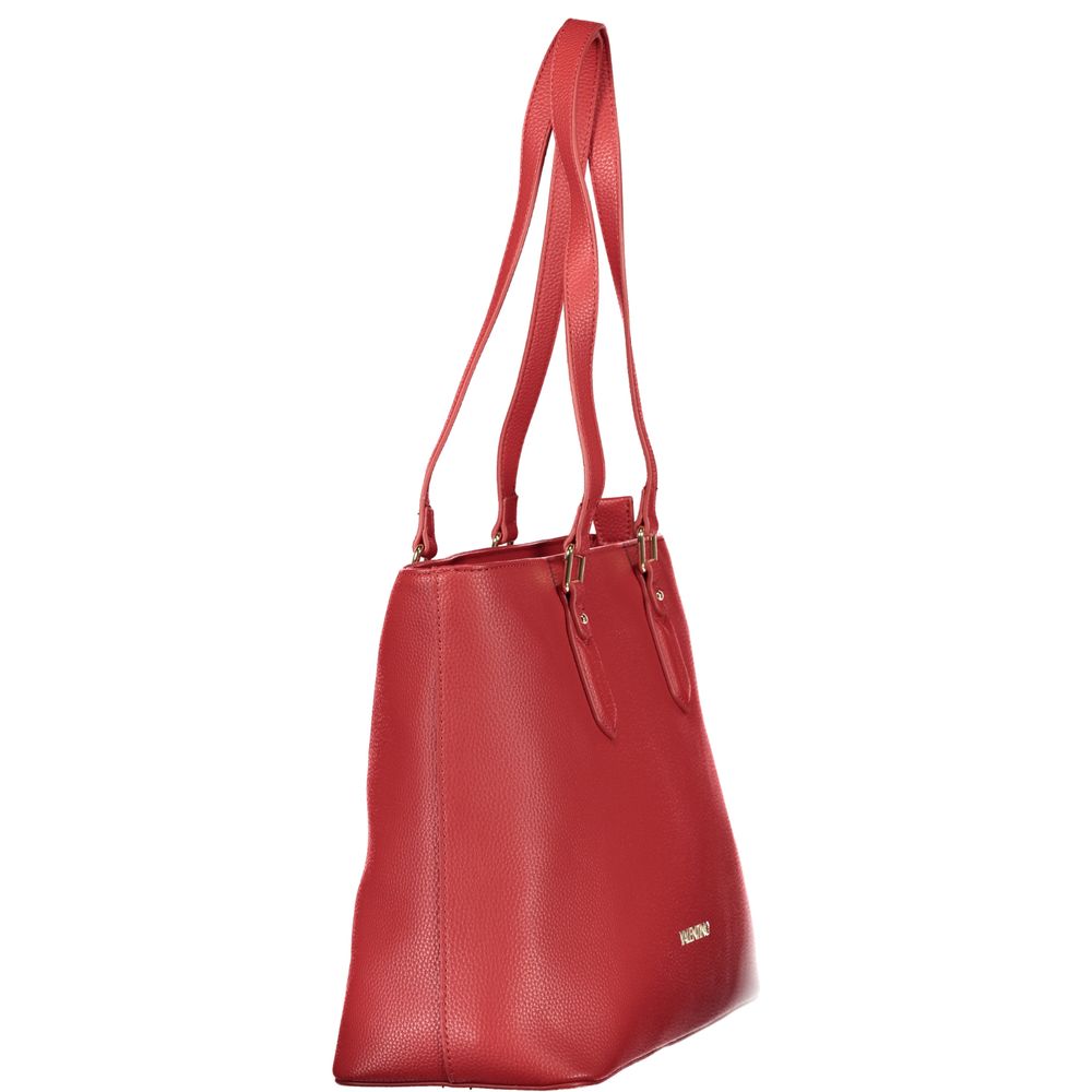 Mario Valentino Rosso Polyurethane Women's Bag With Zip Closure And Compartments | Regal Royce