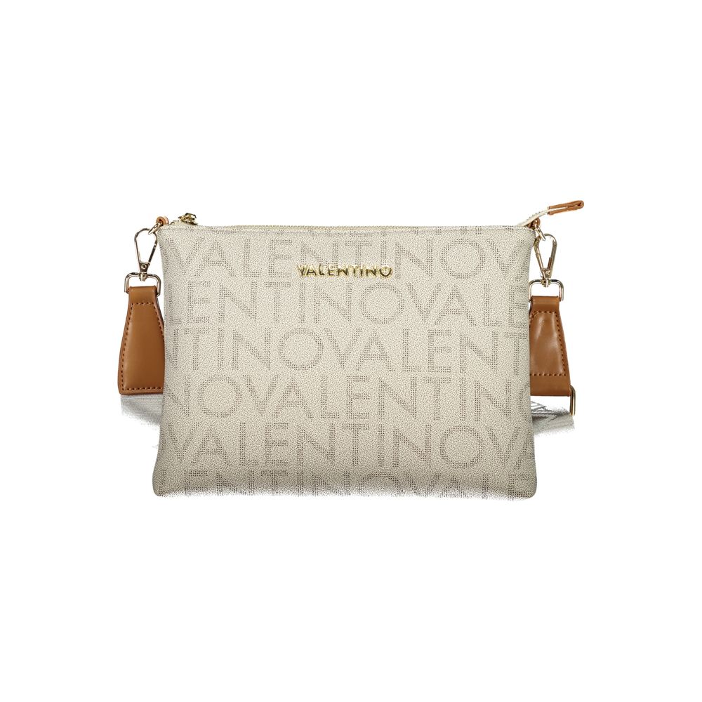 Mario Valentino Beige Polyurethane Women's Bag with Zip Closure and Strap | Regal Royce