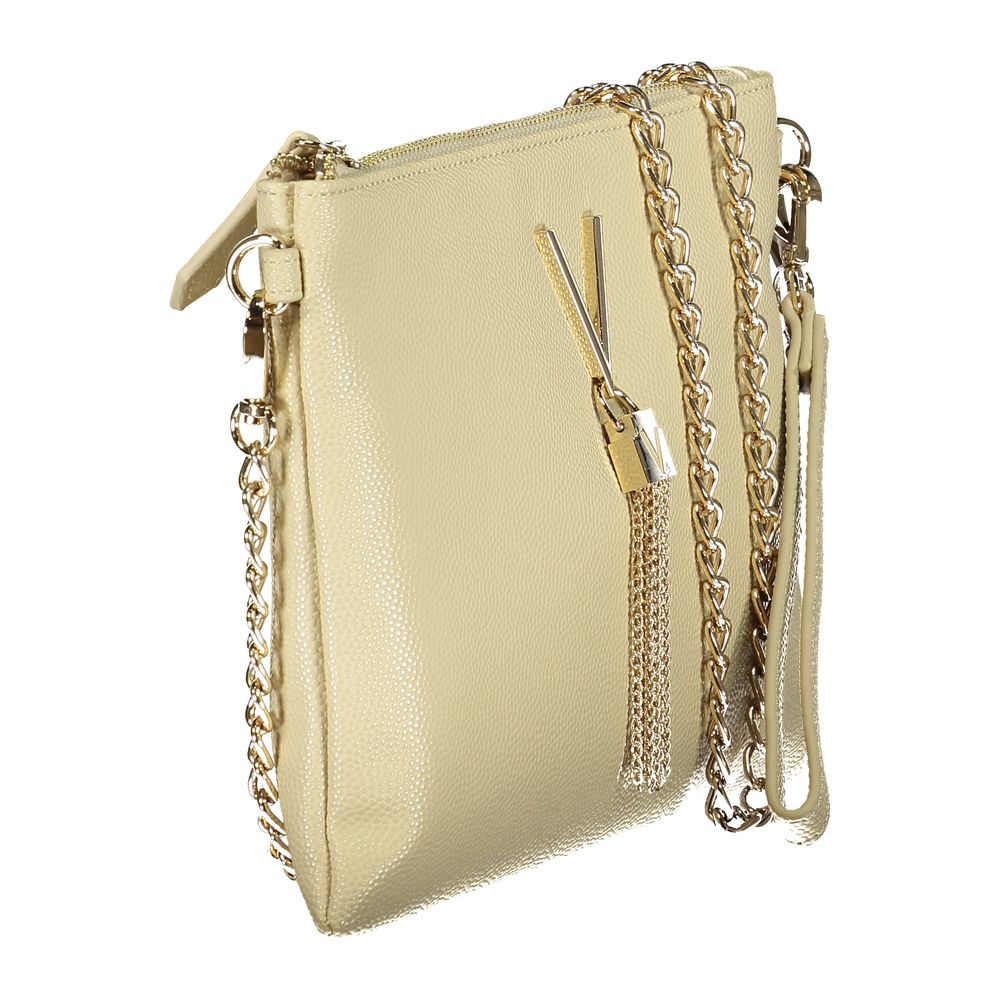 Mario Valentino Beige Polyurethane Women's Bag with Removable Chain Shoulder Strap | Regal Royce