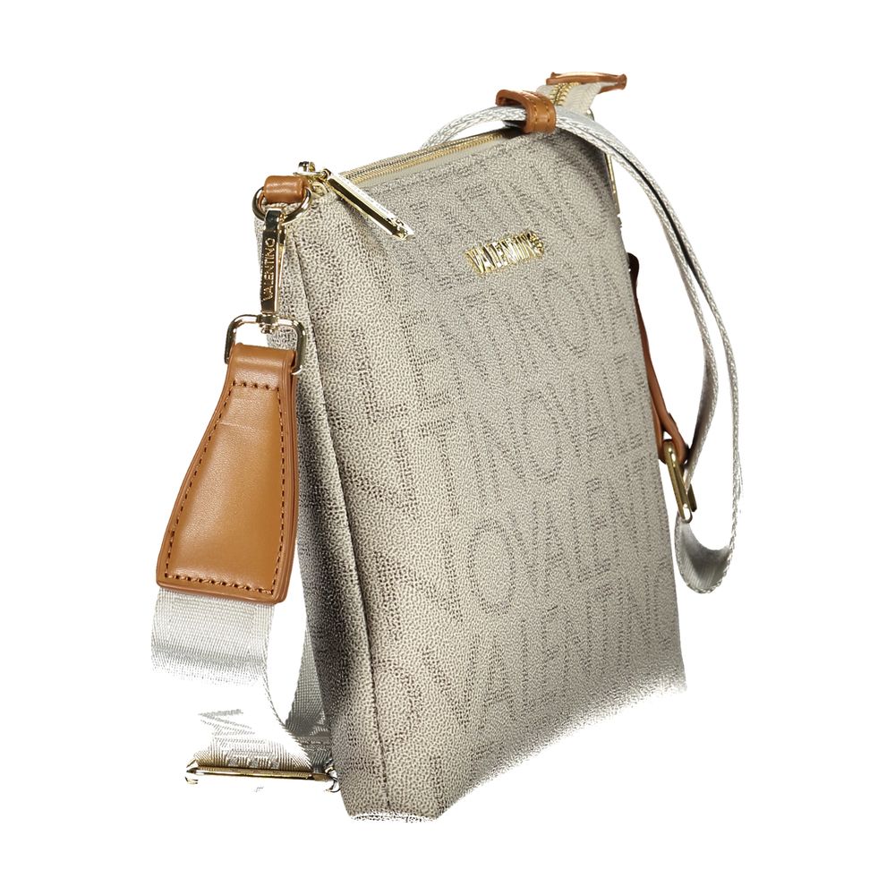 Mario Valentino Beige Polyurethane Women's Bag with Zip Closure and Strap | Regal Royce