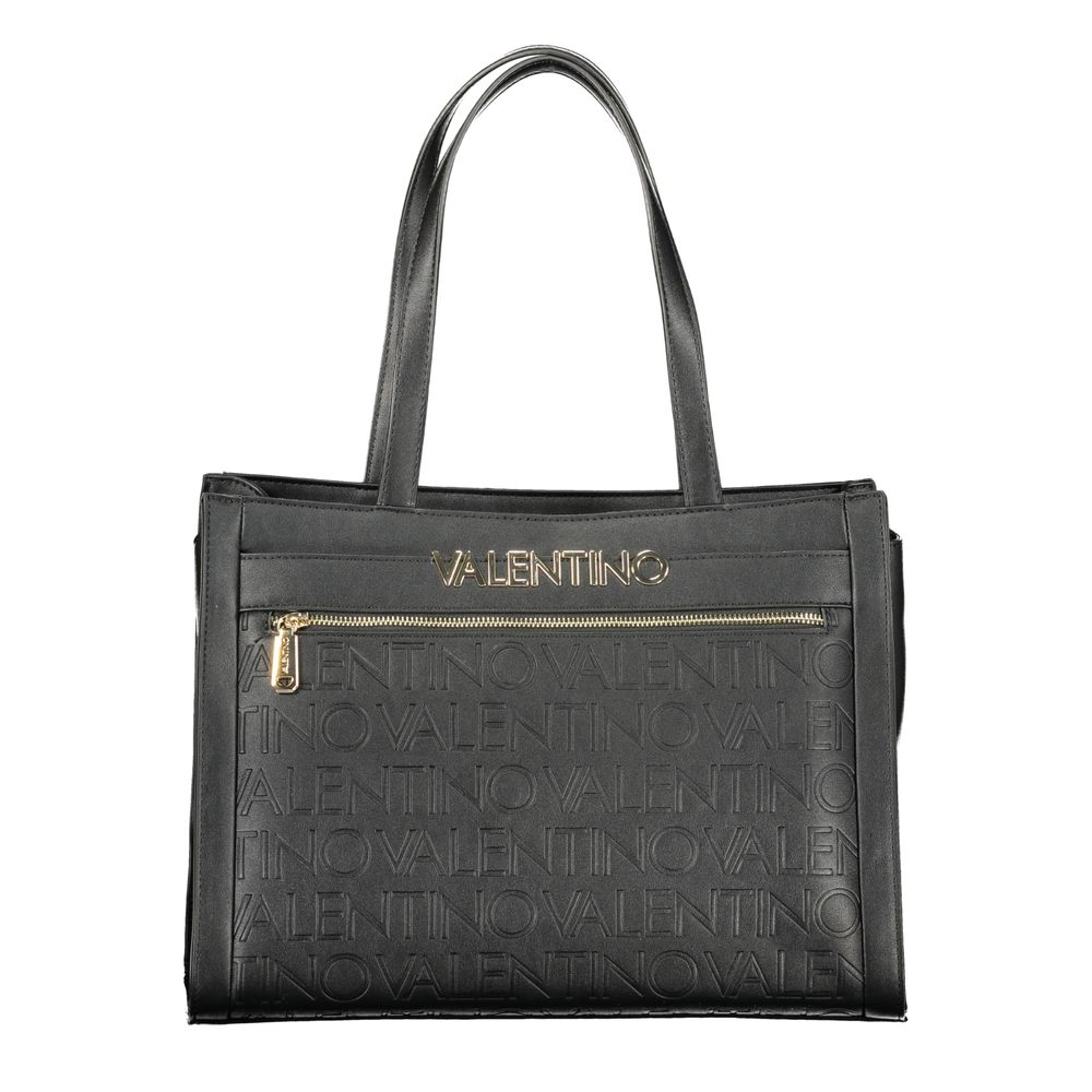 Mario Valentino Nero Polyurethane Women's Bag With Multiple Compartments | Regal Royce