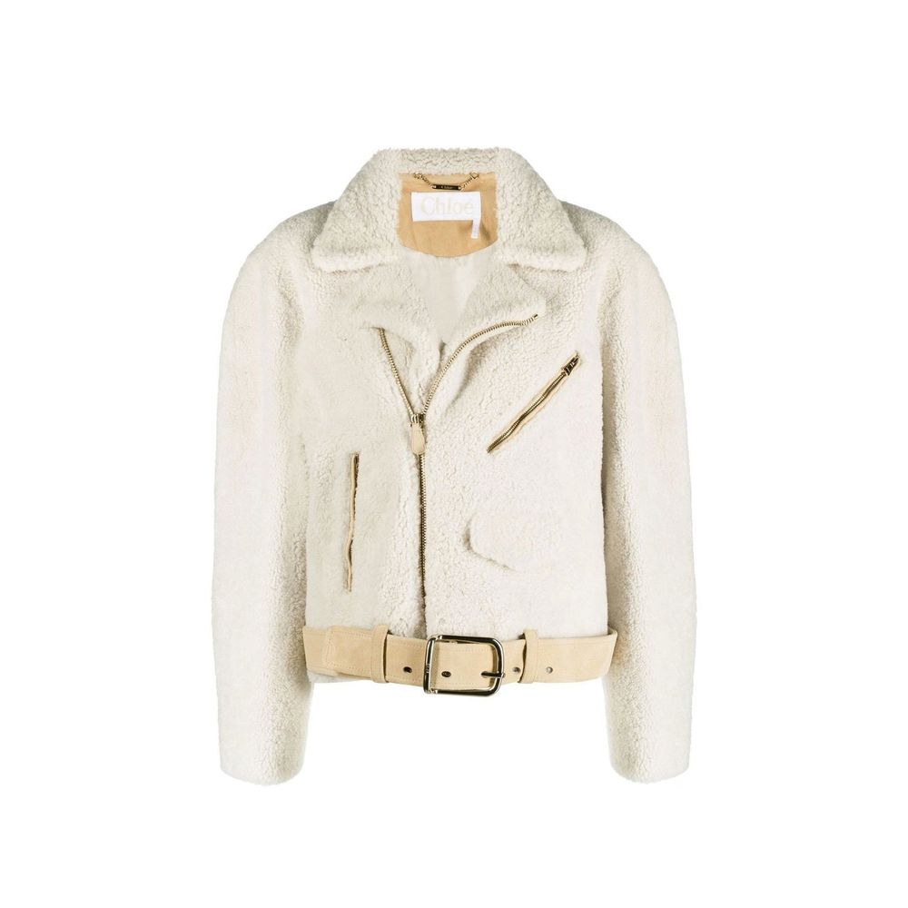 Chloé Beige Polyester Biker Jacket | Regal Royce