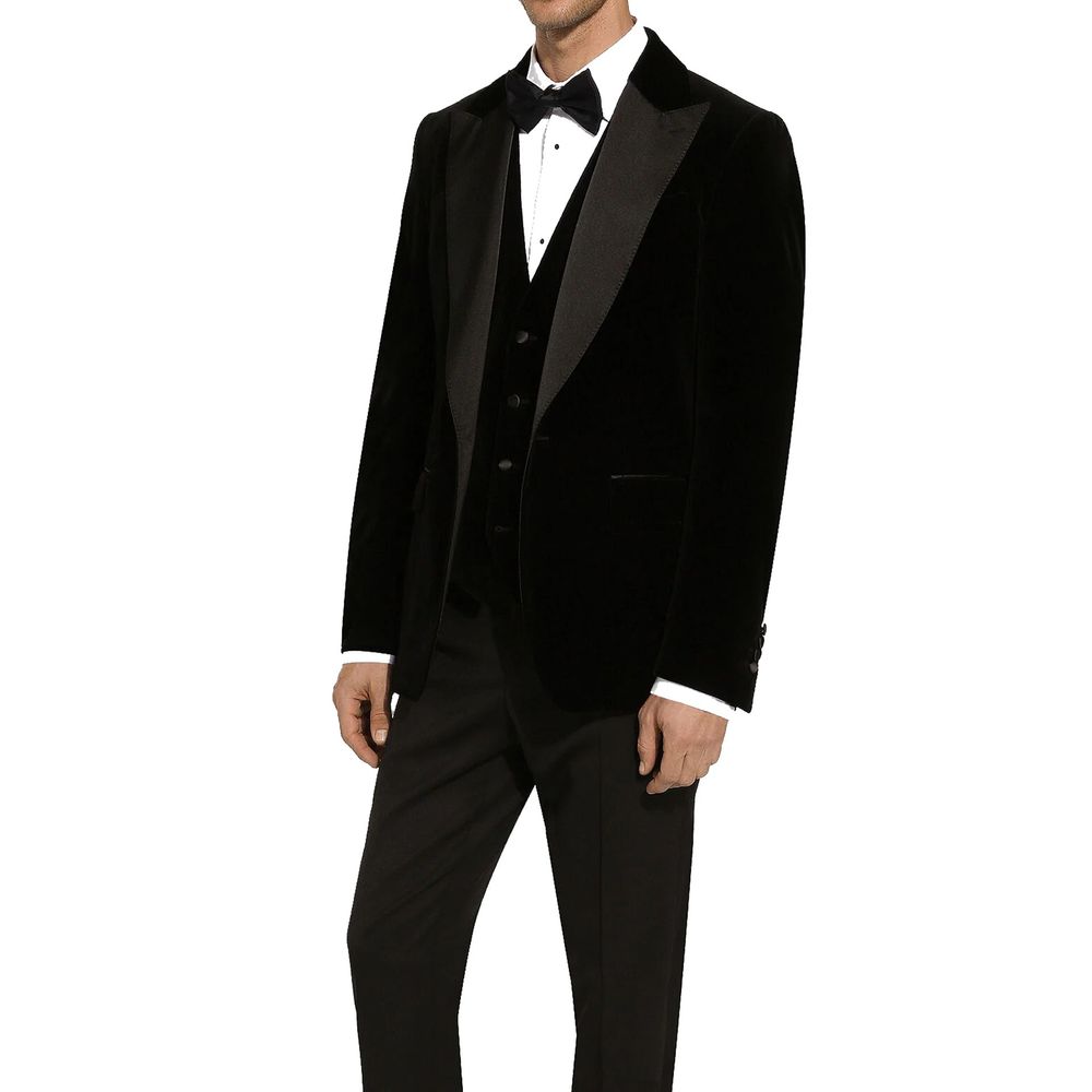 Dolce & Gabbana Black Cotton Tuxedo | Regal Royce