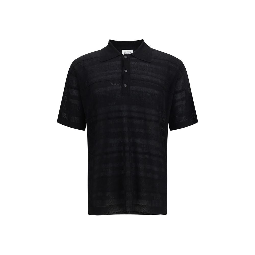 Laneus Black Cotton Polo Shirt | Regal Royce