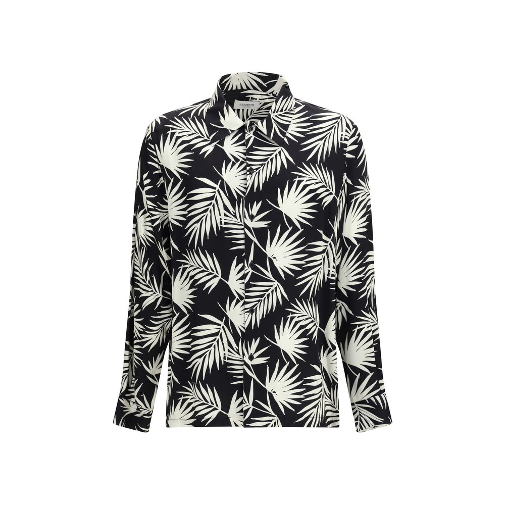 Laneus Black Viscose Pattern Shirt | Regal Royce
