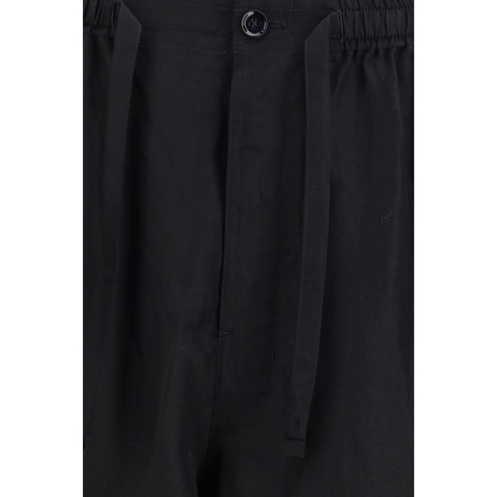 Lemaire Black Linen Bottoms Sleepwear | Regal Royce