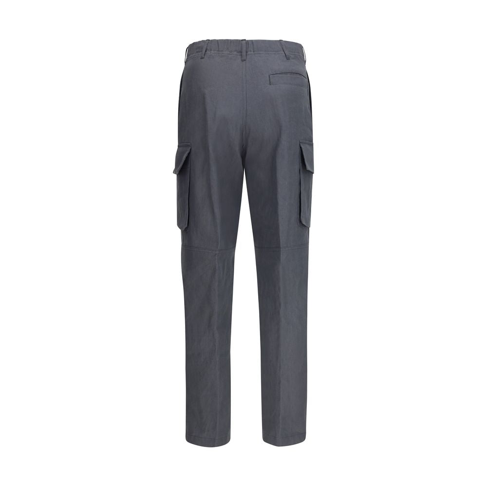Lardini Gray Linen Cargo Pants | Regal Royce