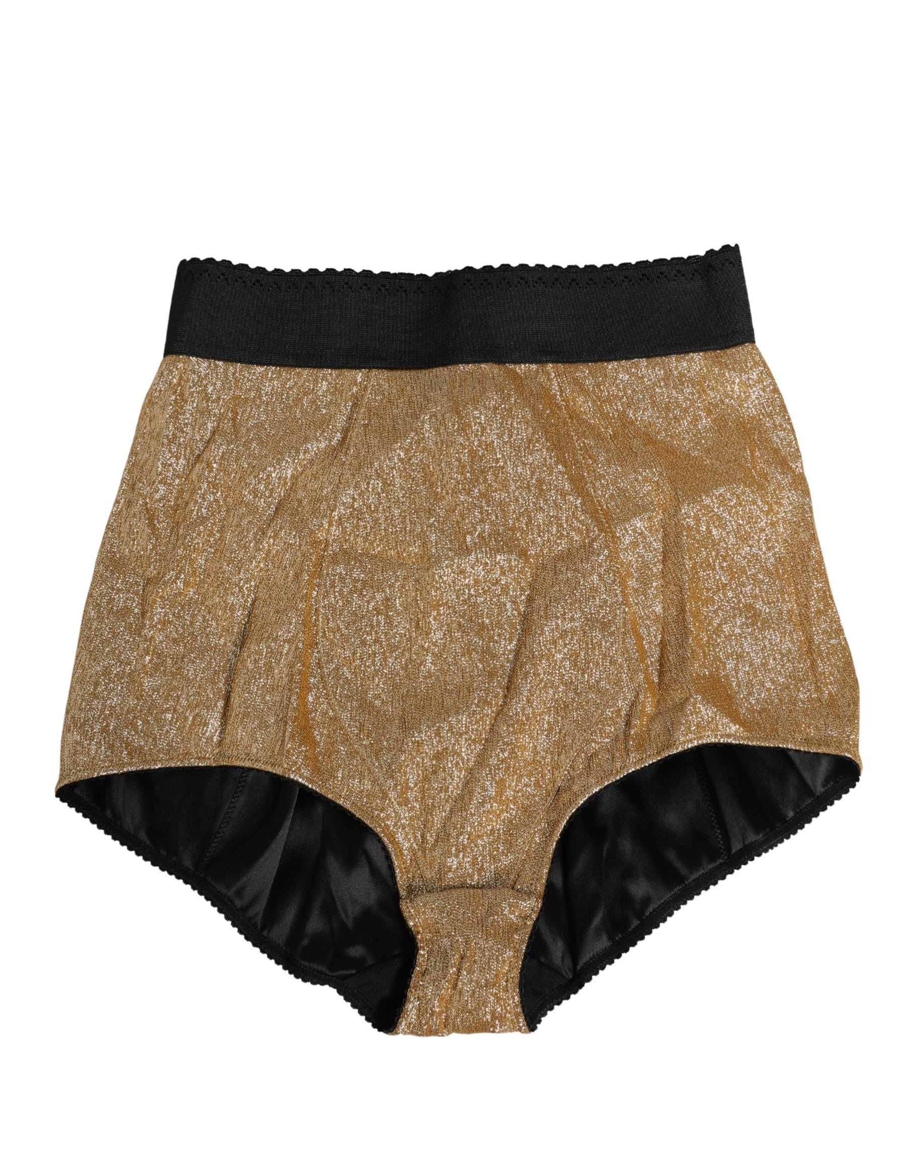 Dolce & Gabbana Gold Silk Blend High Waist Girdle Panty Underwear | Regal Royce