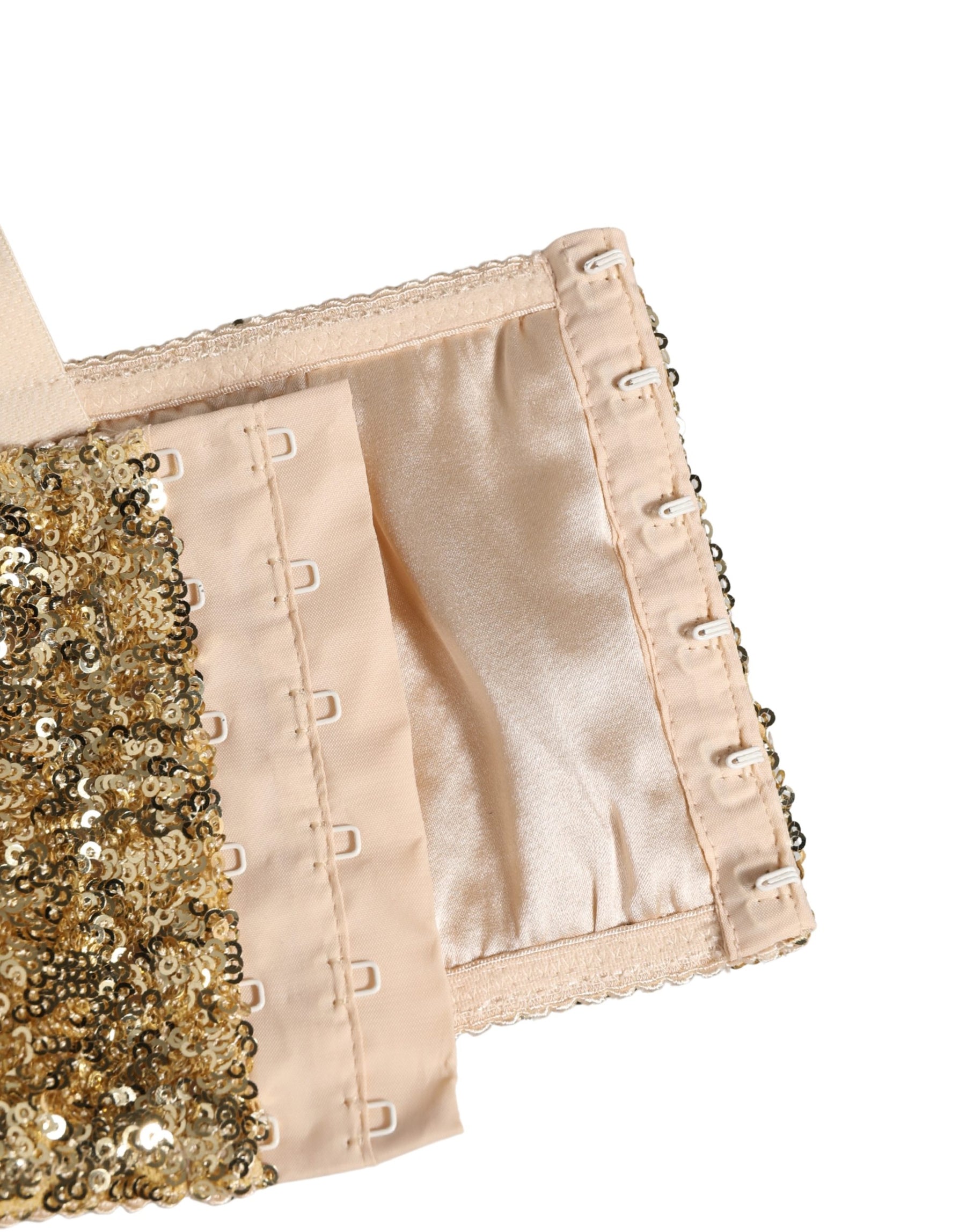 Dolce & Gabbana Gold Sequined Semi-Pad Underwire Bra Underwear | Regal Royce