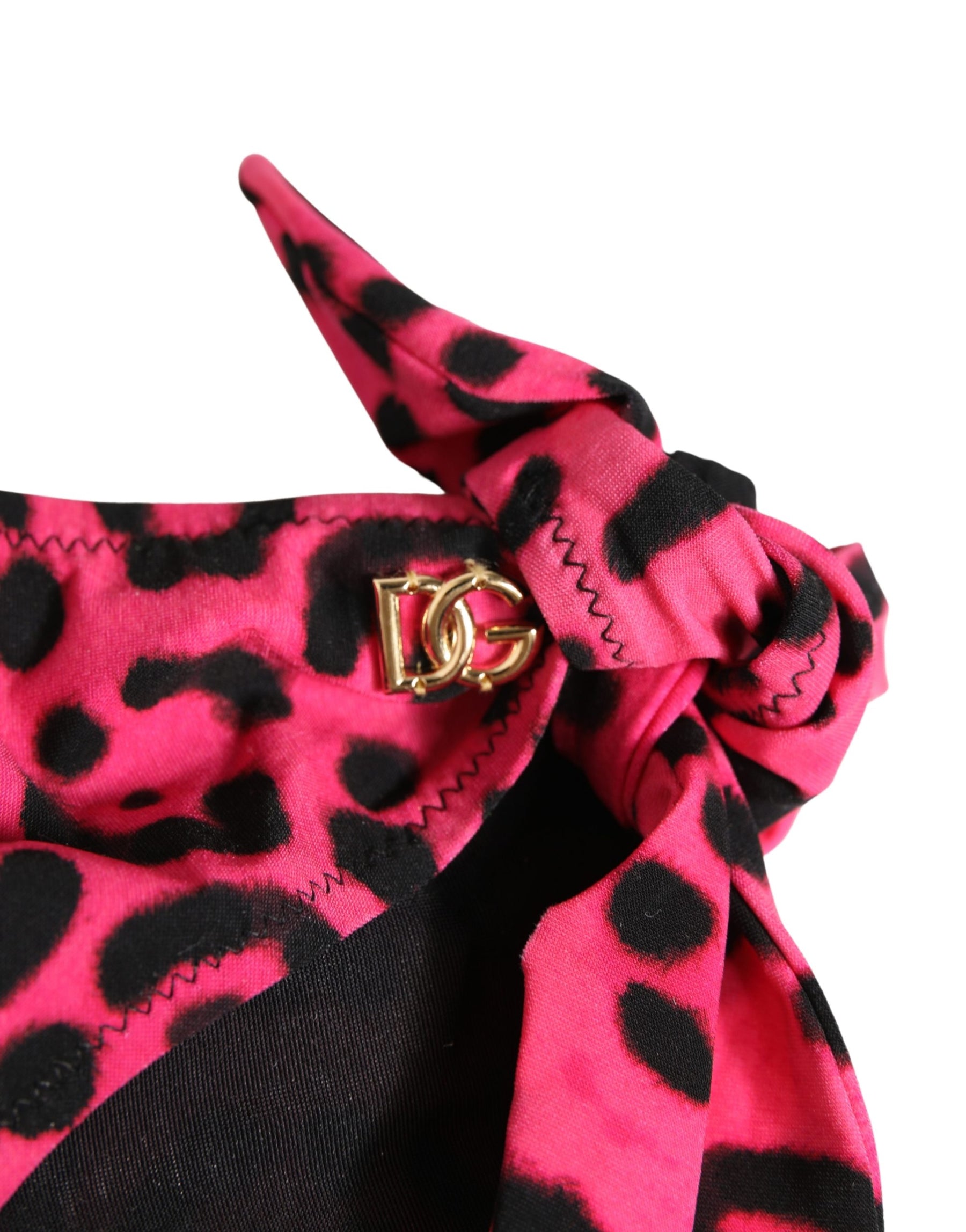 Dolce & Gabbana Pink Leopard Print Bikini Bottom Beachwear Swimwear | Regal Royce