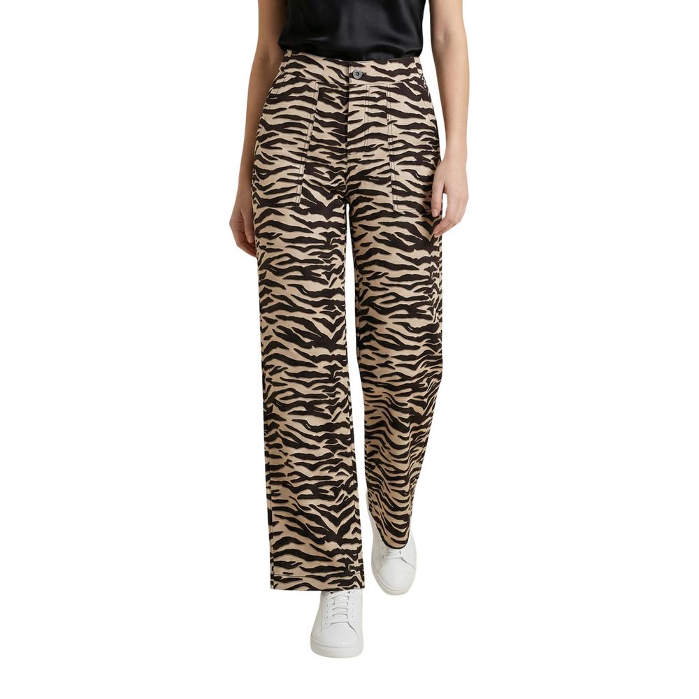 Street One Brown Viscose Casual Pants | Regal Royce