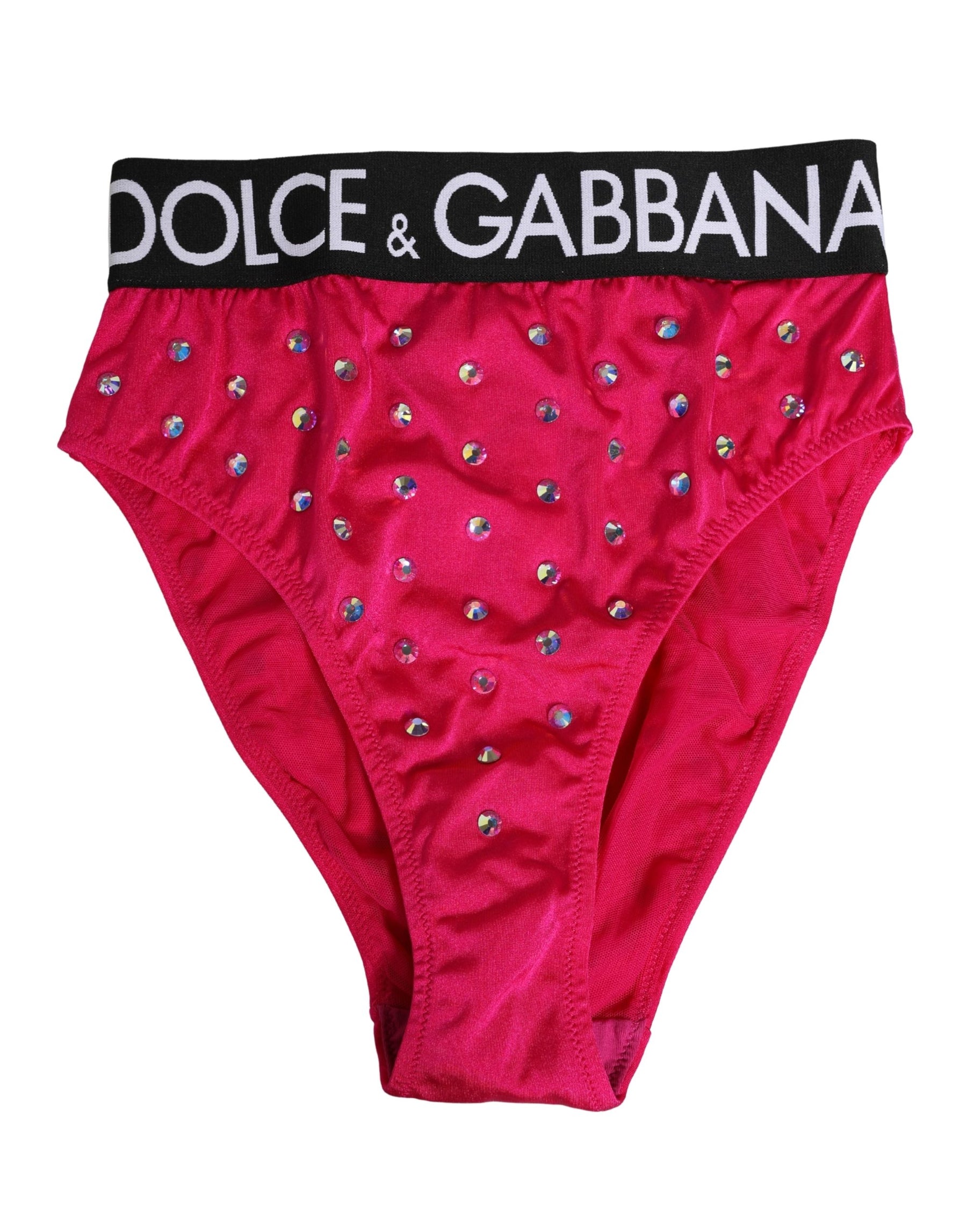 Dolce & Gabbana Pink Crystal High Waist Brief Panty Underwear | Regal Royce