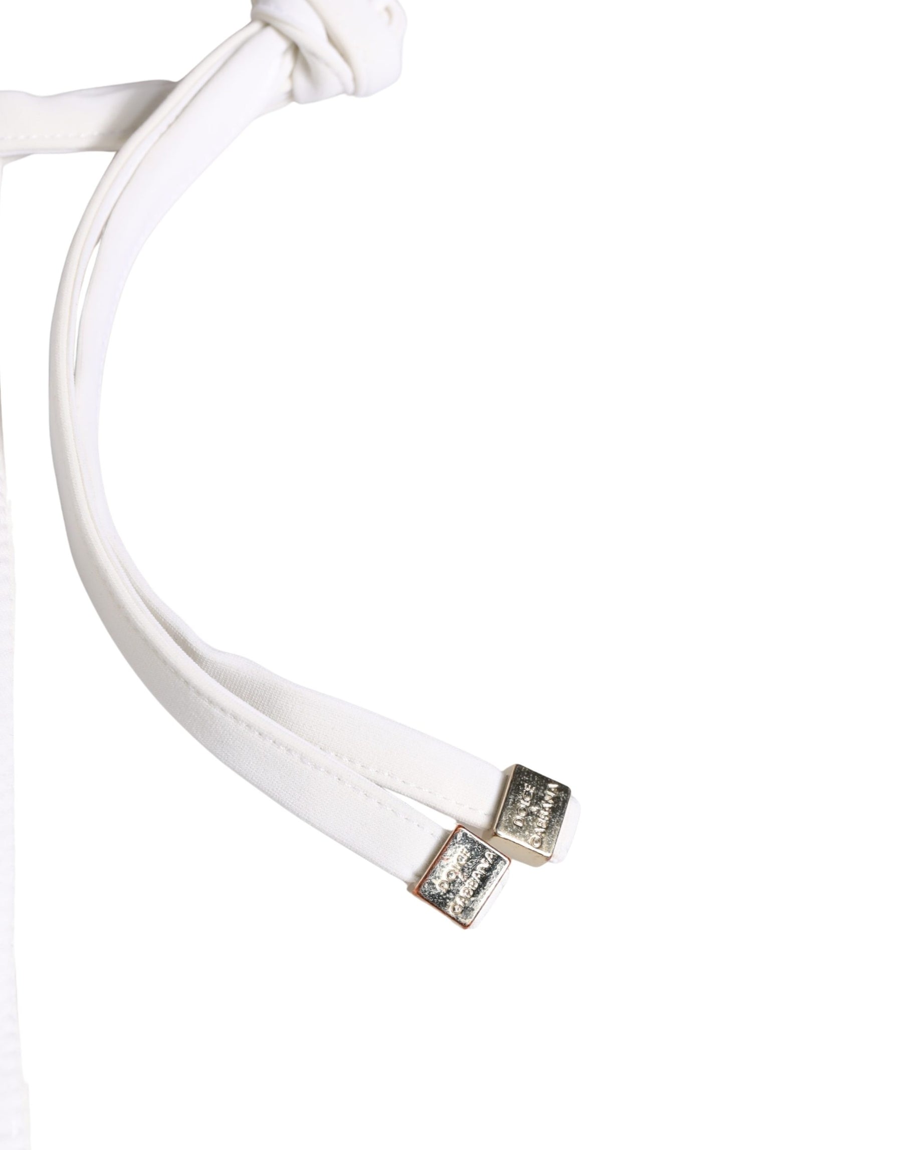 Dolce & Gabbana White Nylon DG Logo Plaque Bikini Bottom Swimwear | Regal Royce