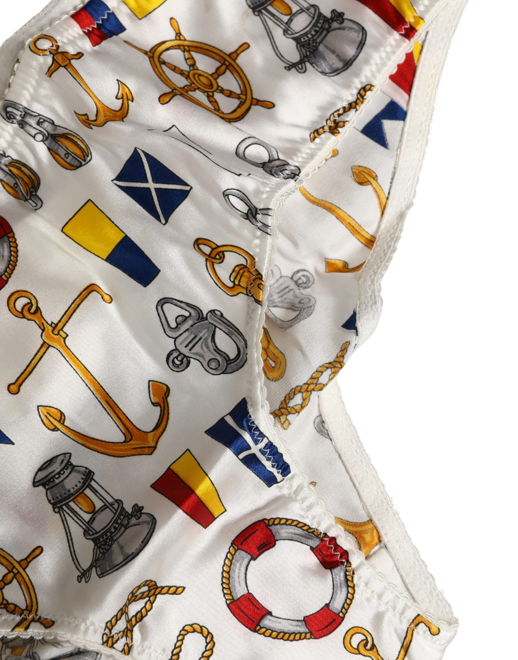 Dolce & Gabbana White Sailor Print Polyester Bottoms Underwear | Regal Royce