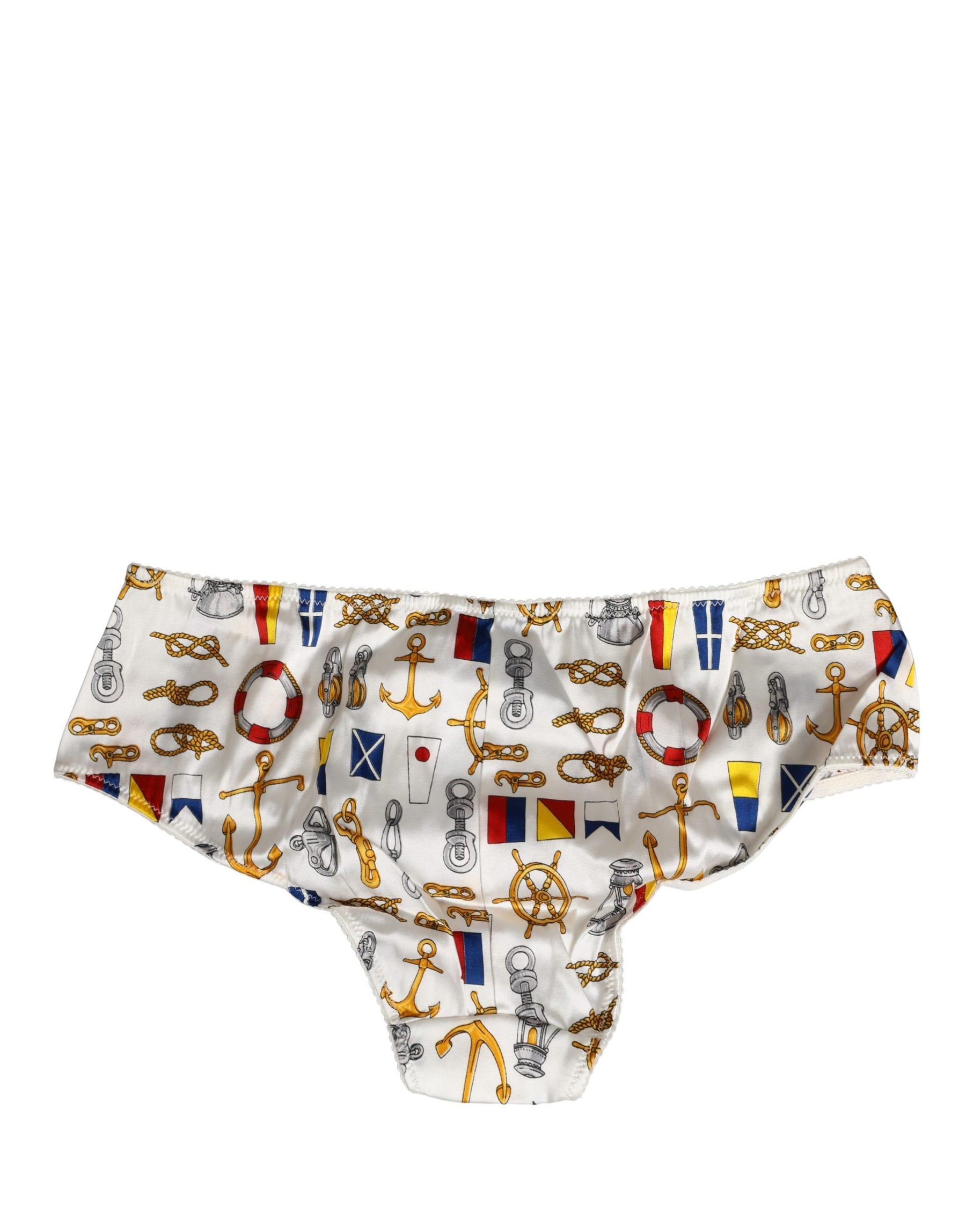 Dolce & Gabbana White Sailor Print Polyester Bottoms Underwear | Regal Royce