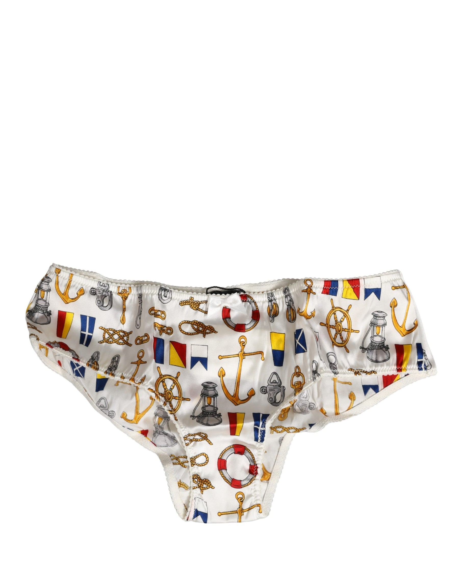 Dolce & Gabbana White Sailor Print Polyester Bottoms Underwear | Regal Royce