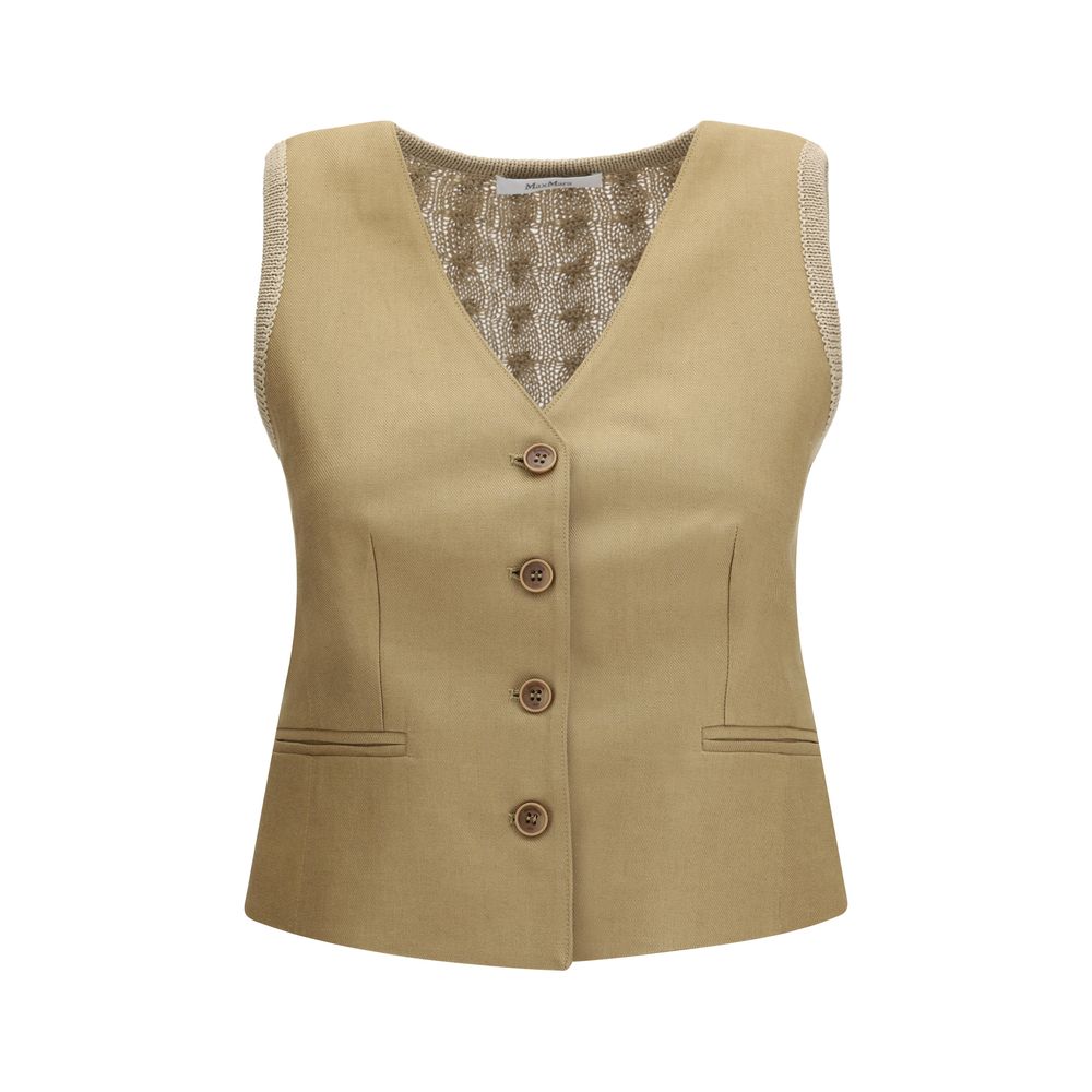 Max Mara Beige Linen Waistcoat | Regal Royce