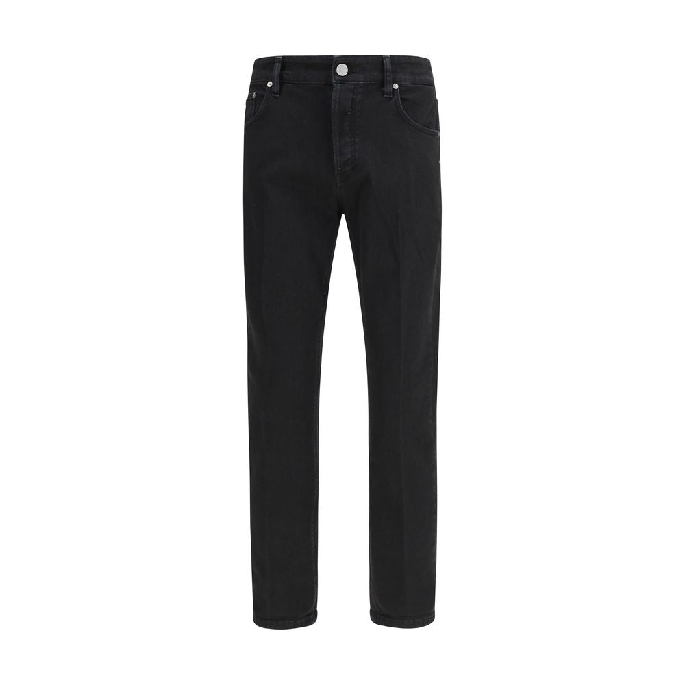 PT Torino Black Cotton Tapered Jeans | Regal Royce