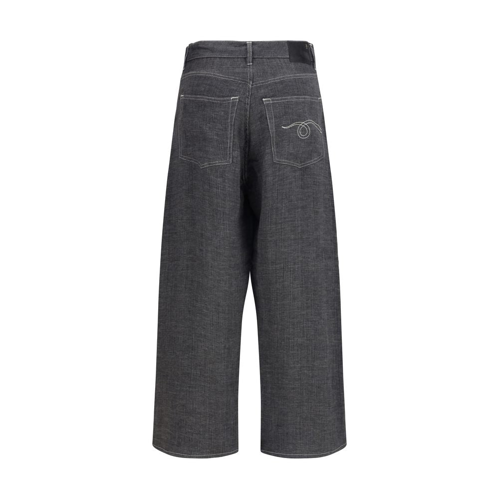 R13 Gray Linen Relaxed Fit Jeans | Regal Royce