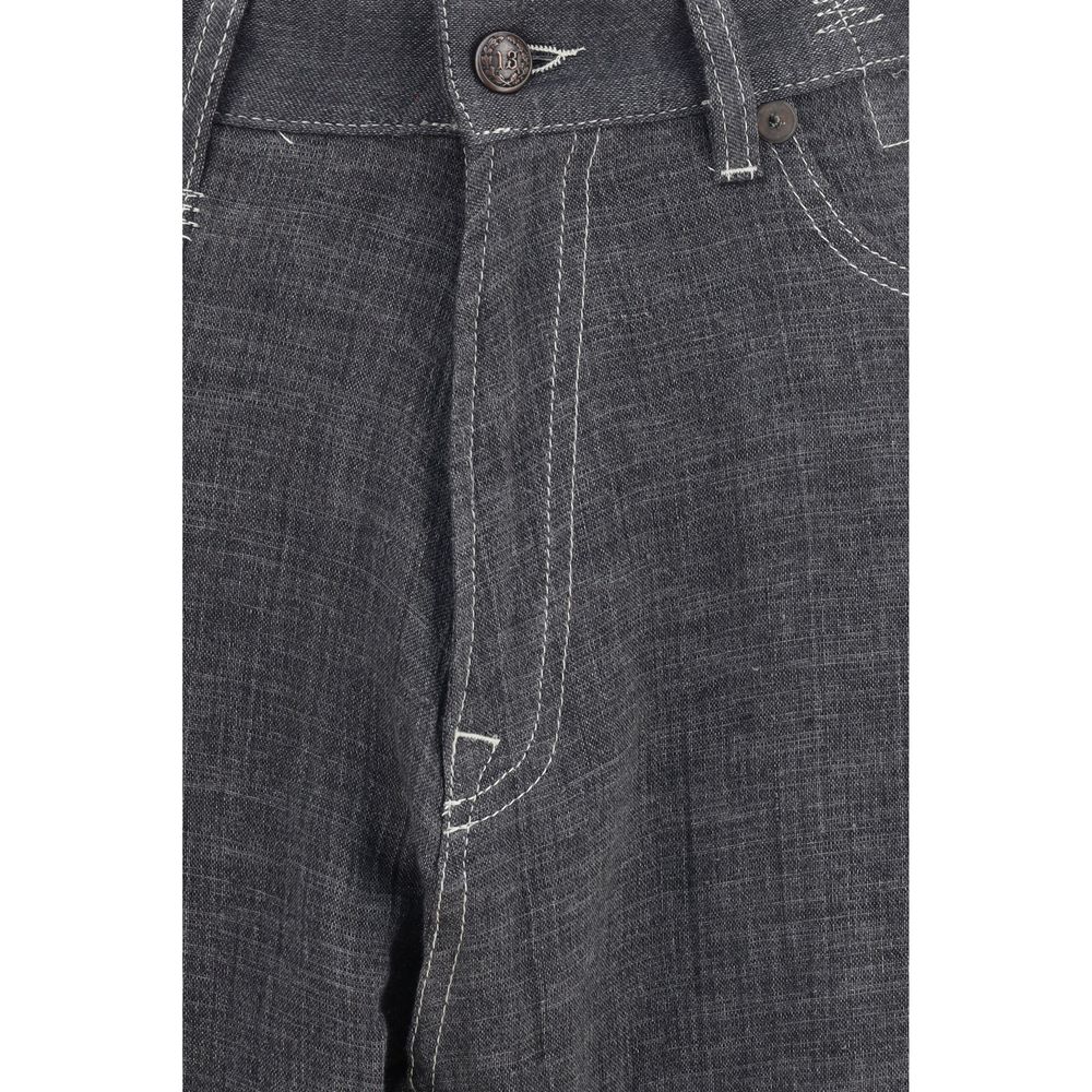 R13 Gray Linen Relaxed Fit Jeans | Regal Royce