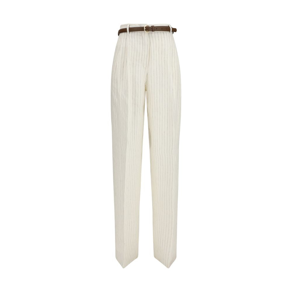 Max Mara Beige Linen Casual Pants | Regal Royce