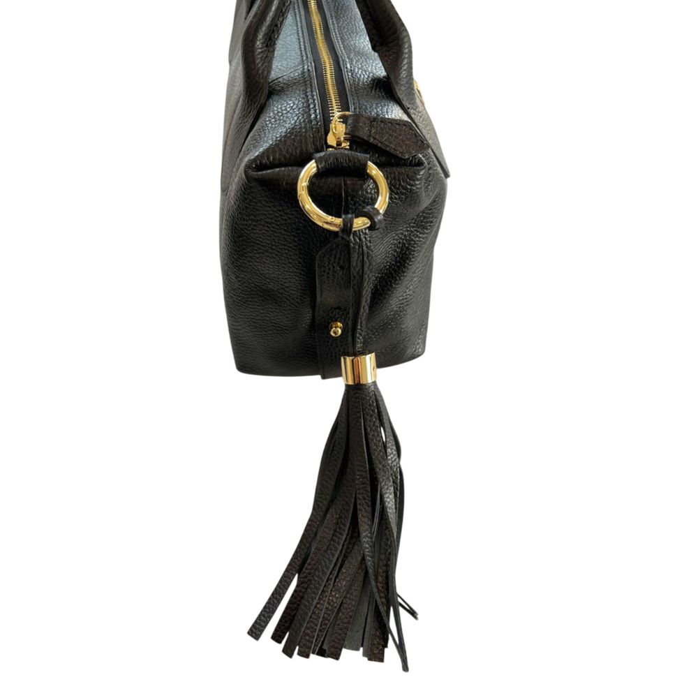 Baldinini Trend Black Leather Women Handbag | Regal Royce