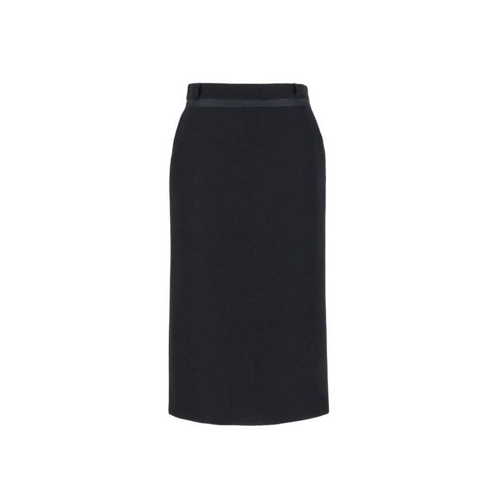 Fendi Black Virgin Wool Long Skirt | Regal Royce