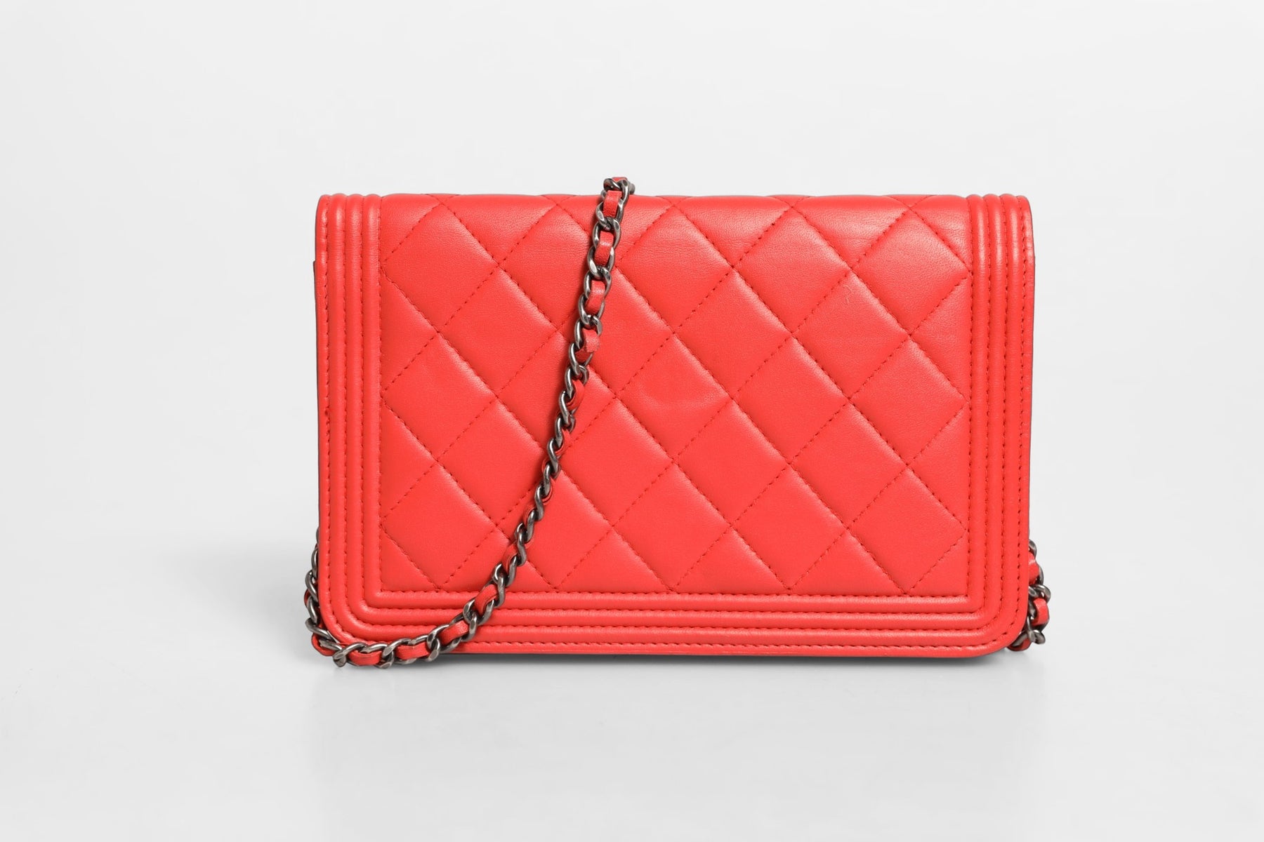Chanel Boy Wallet on Chain Red Lambskin | Regal Royce