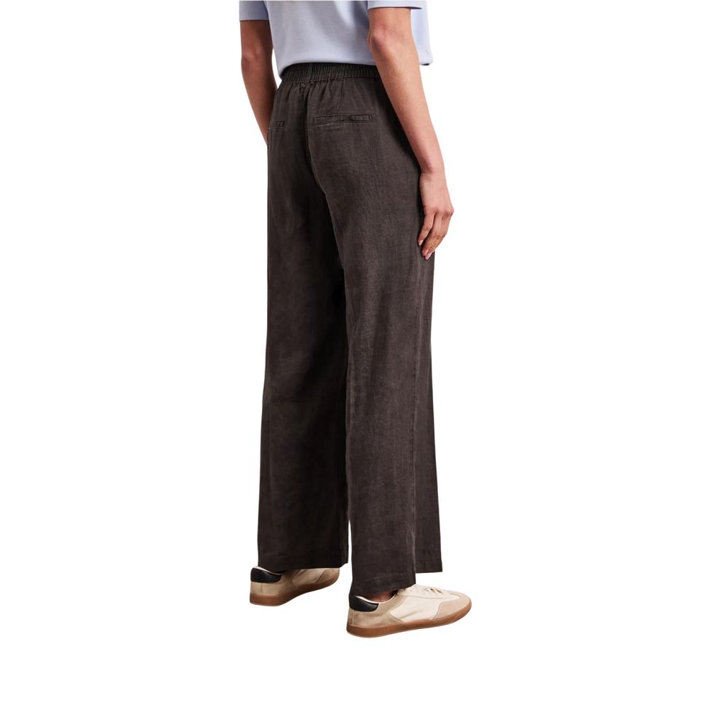 Street One Brown Linen Pants | Regal Royce