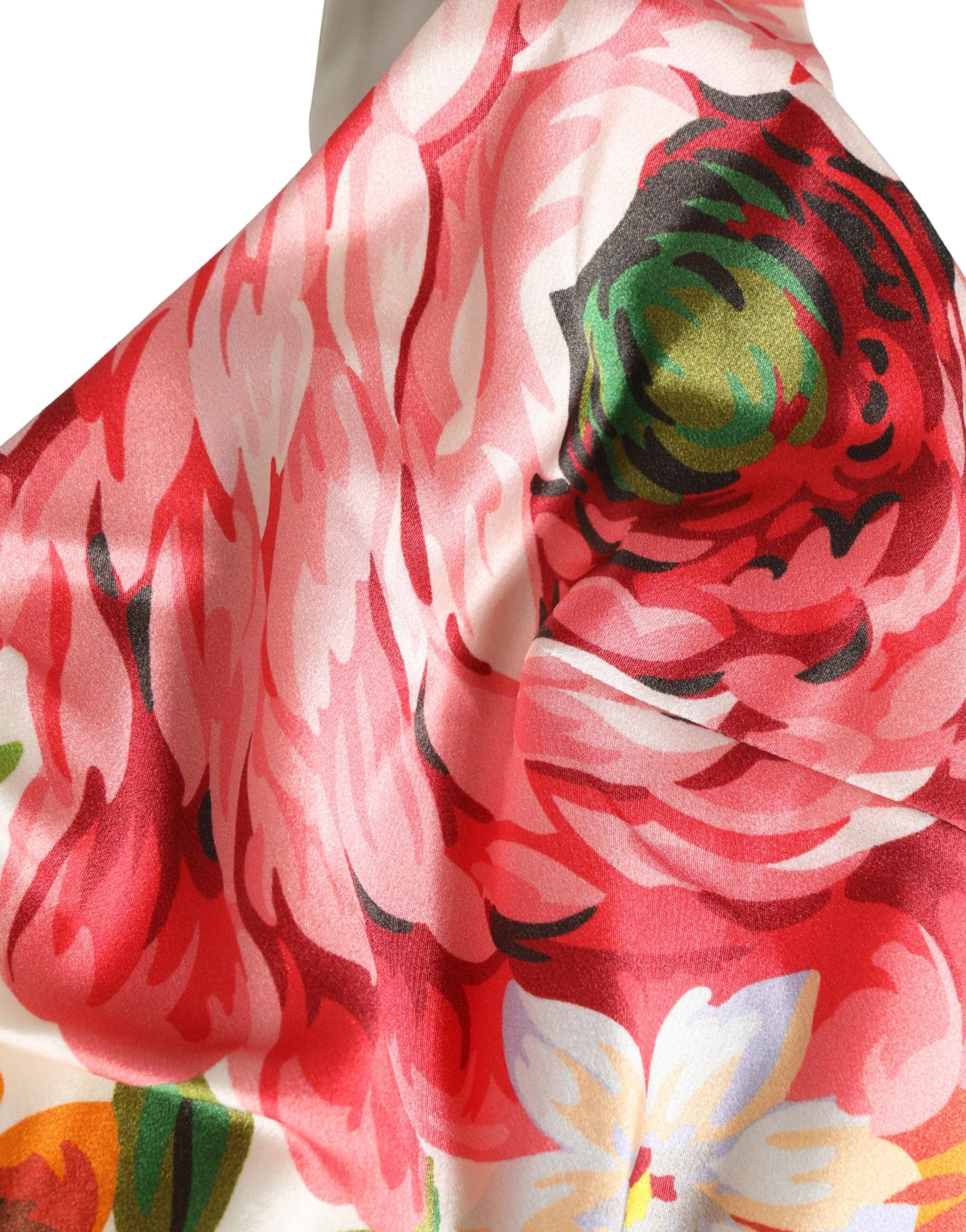 Dolce & Gabbana Multicolor Floral Print Silk Cropped Bustier Top | Regal Royce