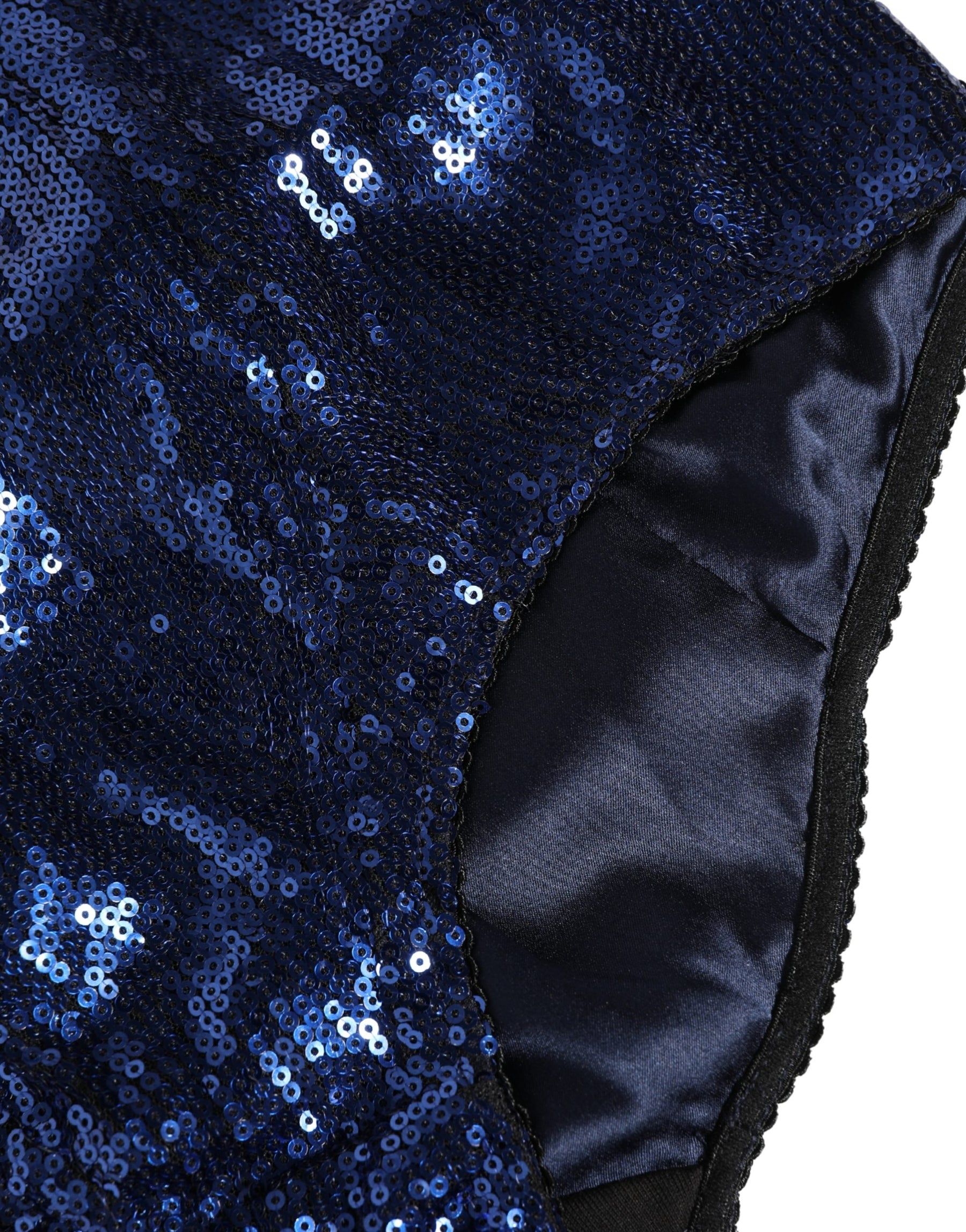Dolce & Gabbana Blue Sequined High Waist Girdle Panty Underwear | Regal Royce
