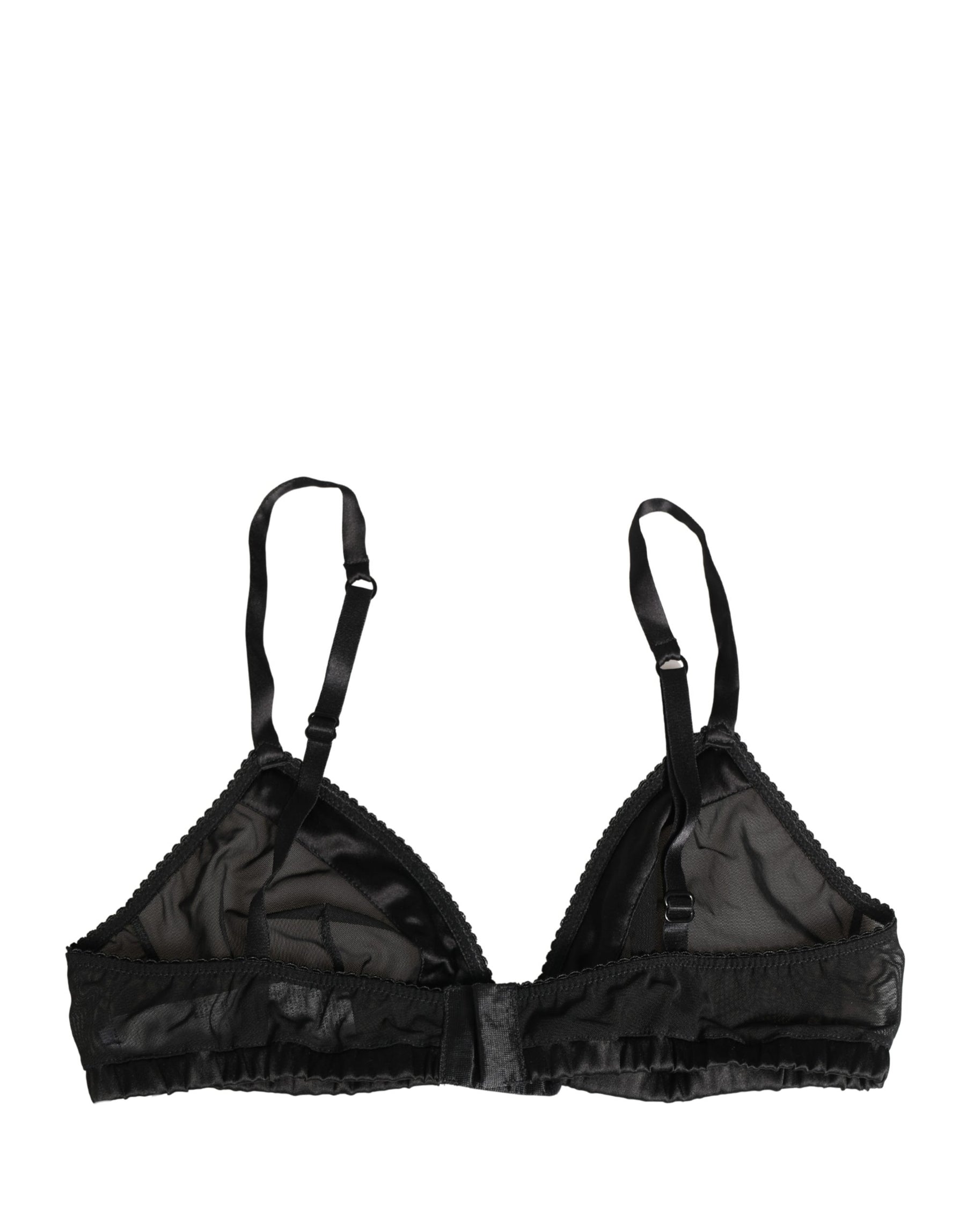 Dolce & Gabbana Black Nylon Stretch Soft Cup Brassiere Underwear | Regal Royce