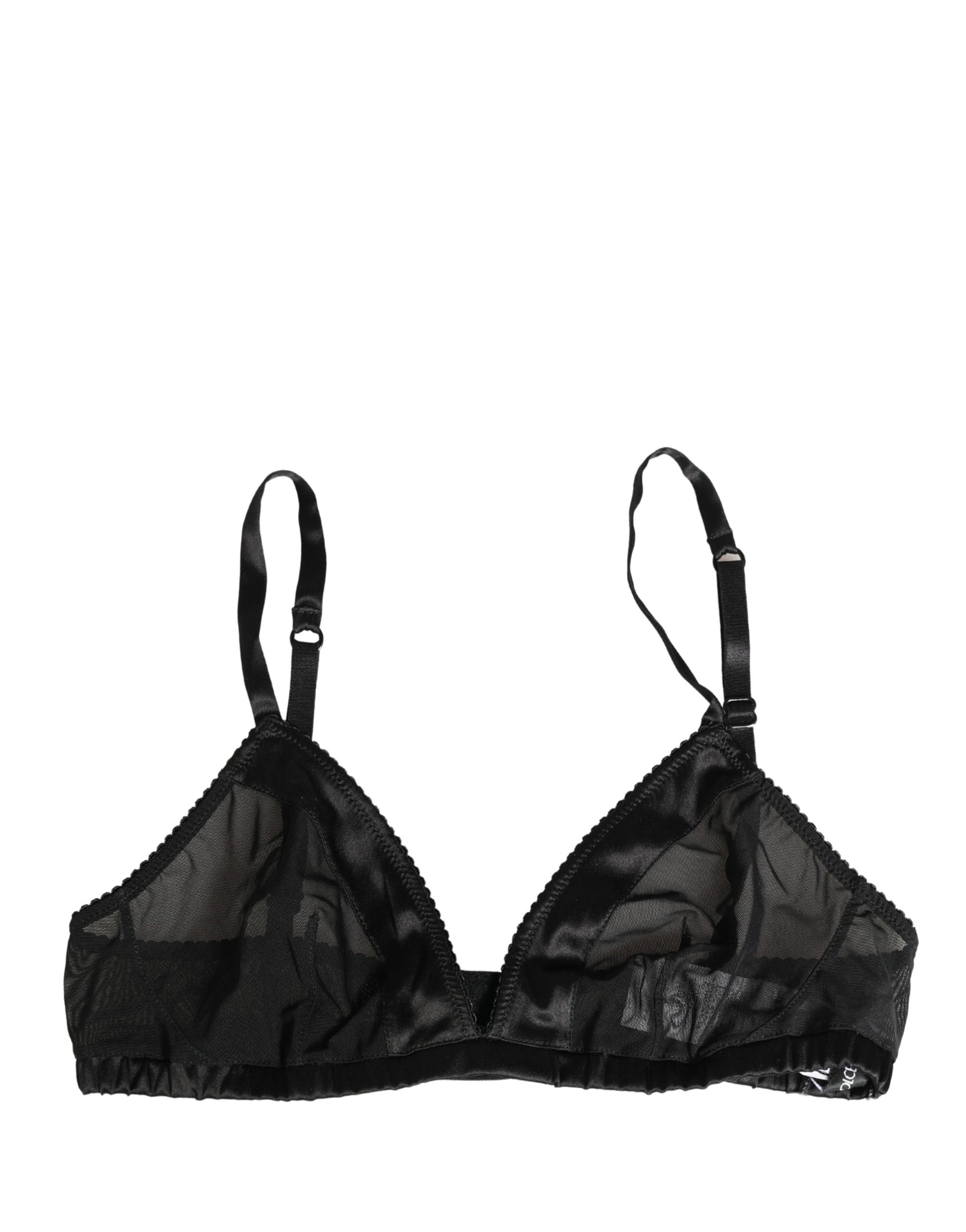 Dolce & Gabbana Black Nylon Stretch Soft Cup Brassiere Underwear | Regal Royce