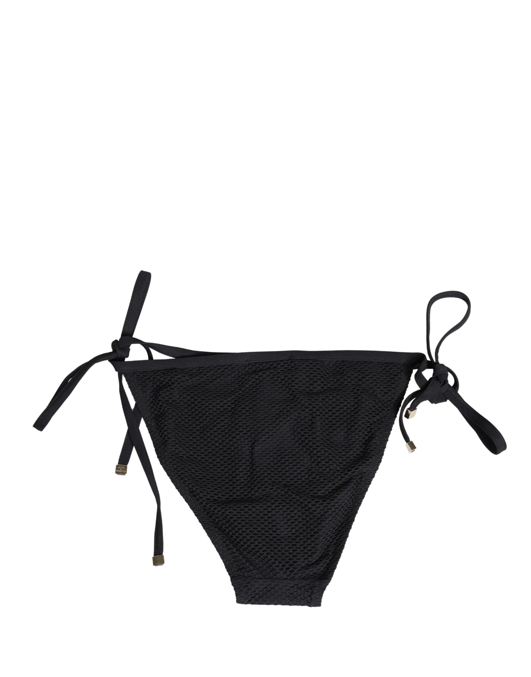 Dolce & Gabbana Black Tie-Side Bikini Bottom Swimsuit Swimwear | Regal Royce