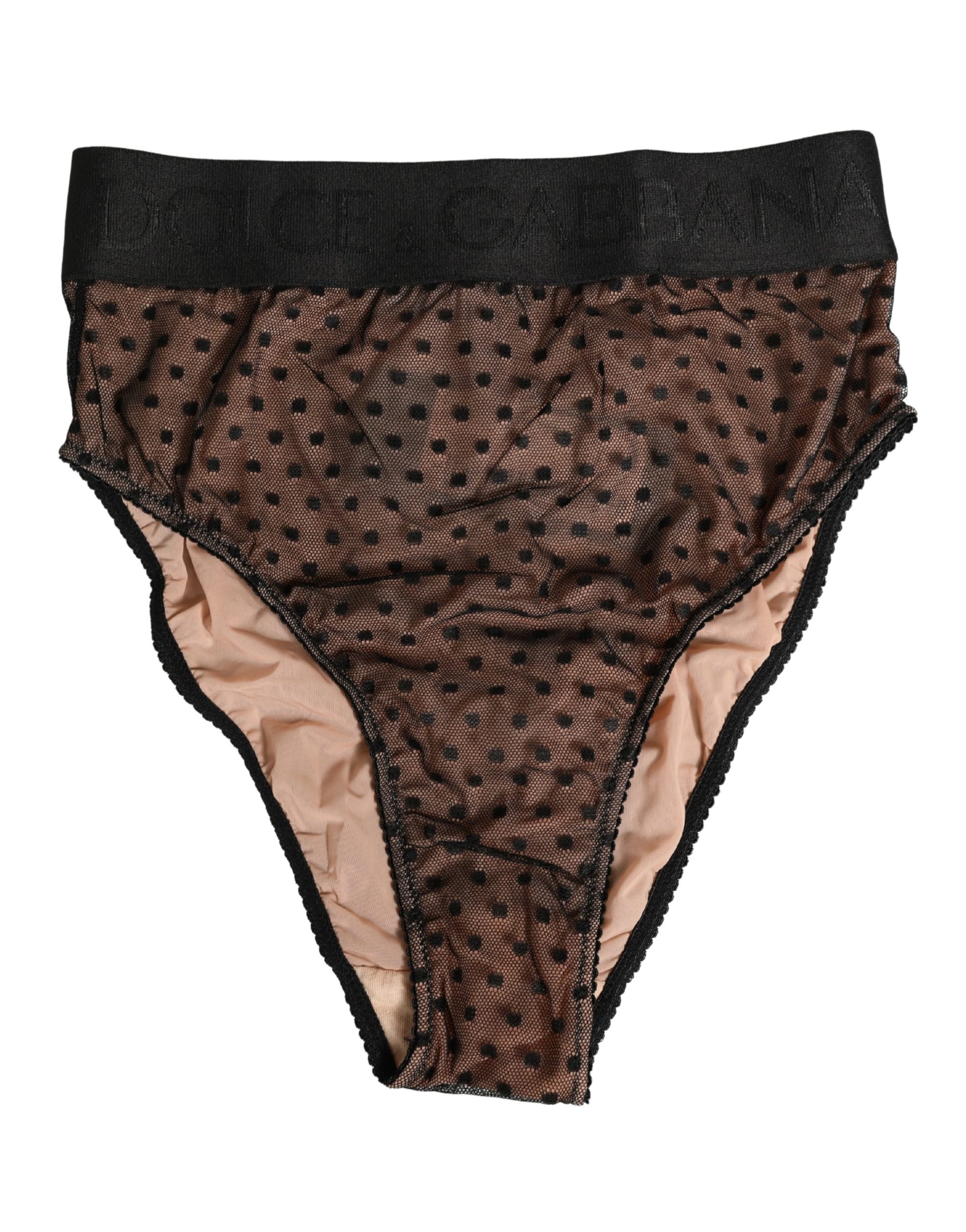 Dolce & Gabbana Black Beige Polka Dot Butterfly Brief Underwear | Regal Royce