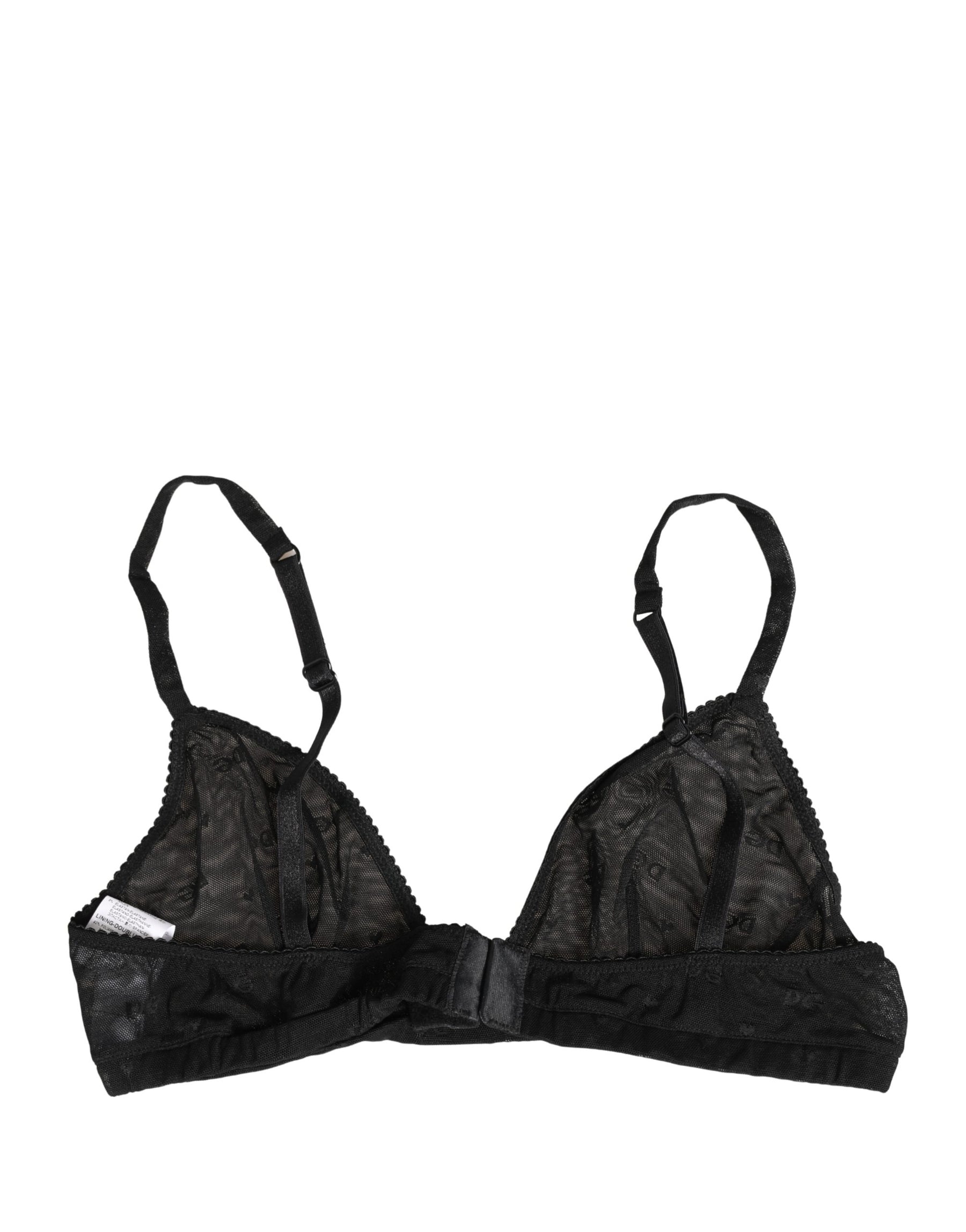 Dolce & Gabbana Black Nylon Stretch Soft Cup Brassiere Underwear | Regal Royce