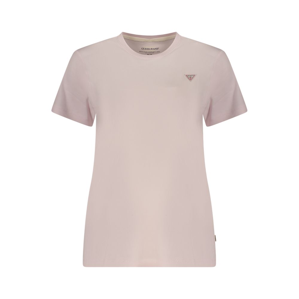 Guess Jeans Pink Cotton Women's T-Shirt | Regal Royce