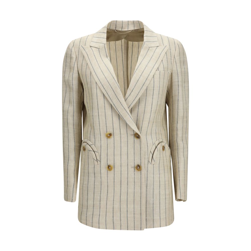 Blazé Milano Beige Linen Blazer | Regal Royce