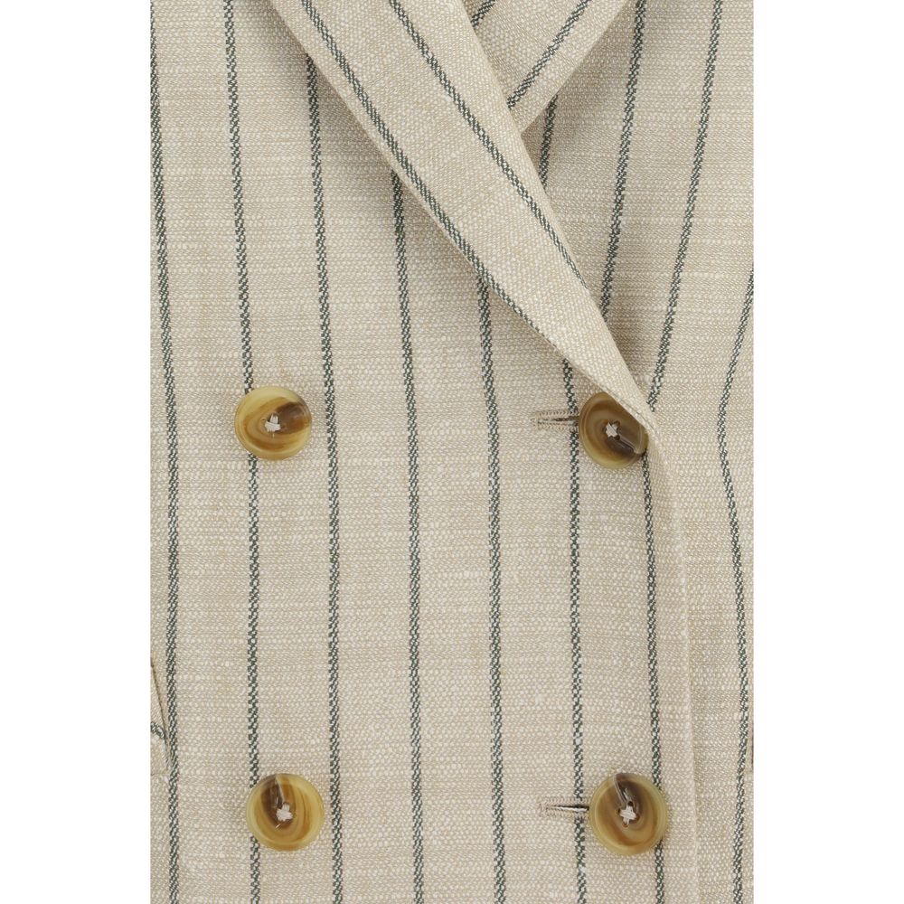 Blazé Milano Beige Linen Blazer | Regal Royce