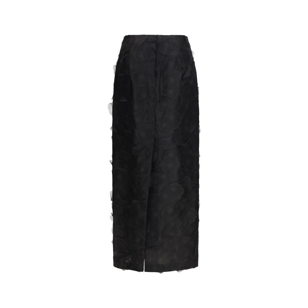 Max Mara Black Silk Long Skirt | Regal Royce