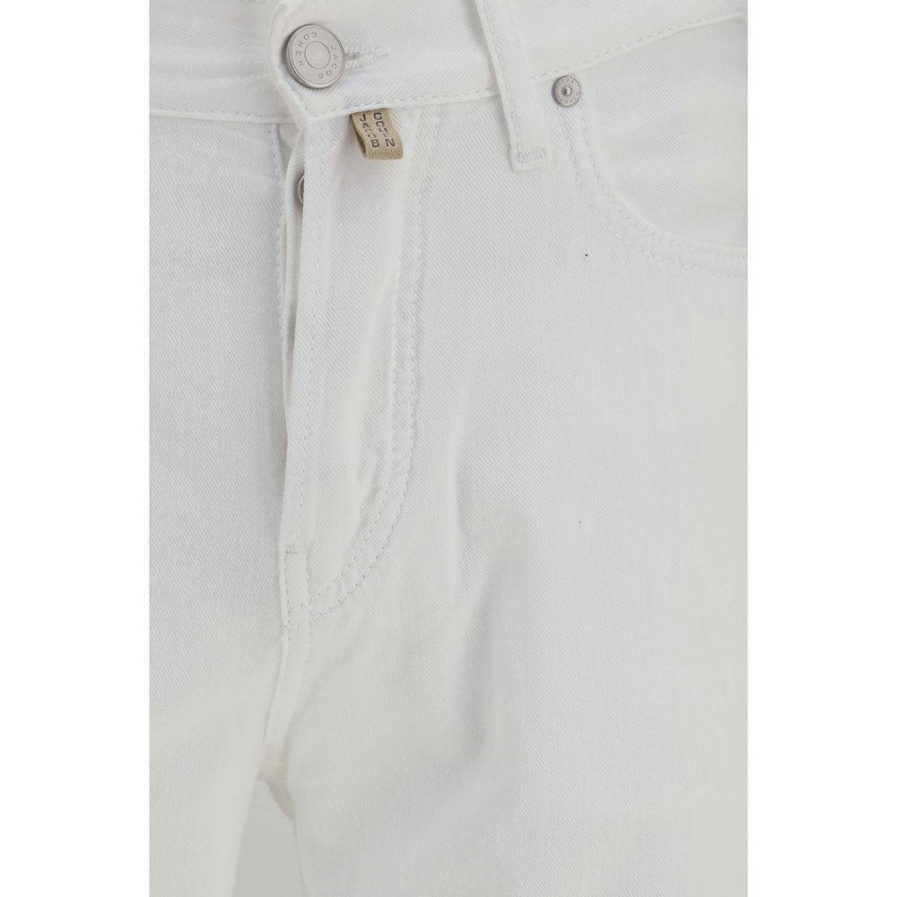 Jacob Cohen White Cotton Straight-Leg Jeans | Regal Royce