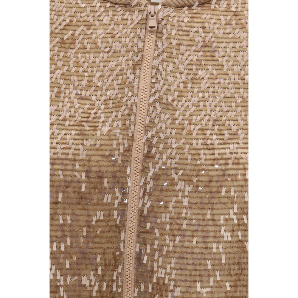 Brunello Cucinelli Brown Silk Bomber | Regal Royce