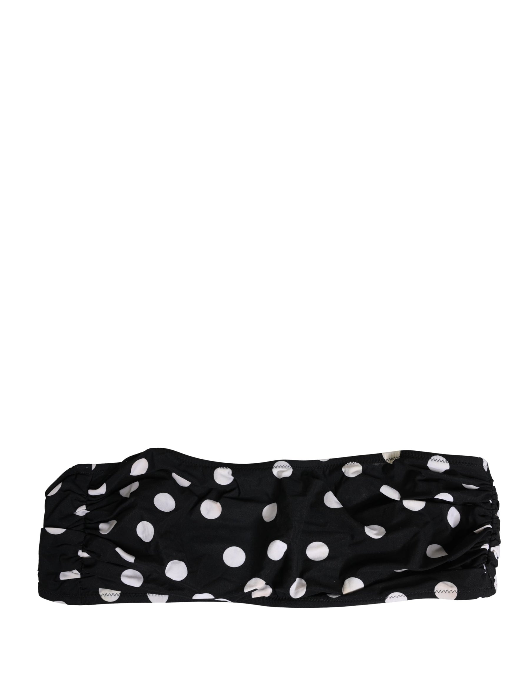 Dolce & Gabbana Black White Polka Dot Bandeau Beachwear Swimwear | Regal Royce