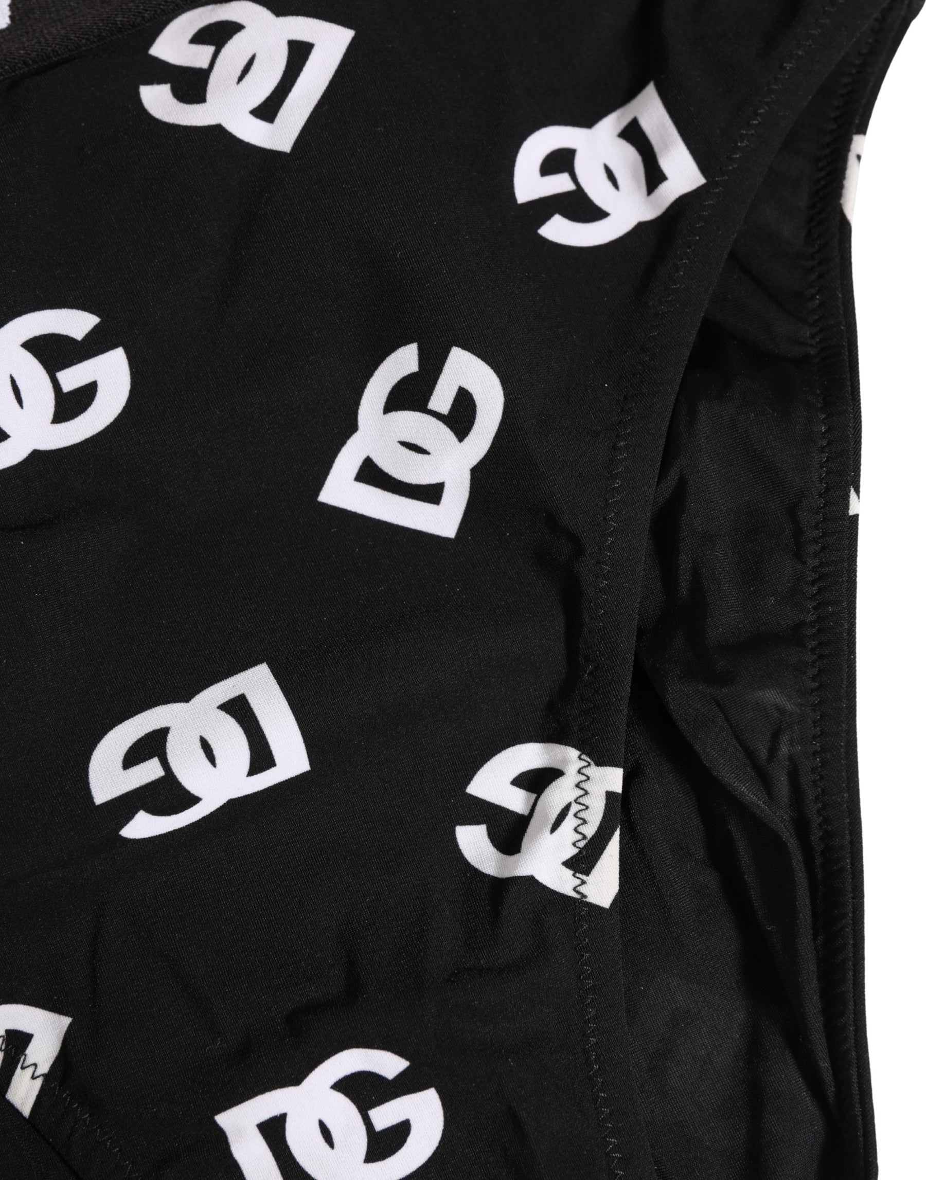 Dolce & Gabbana White Black Logo Waistband Midi Brief Underwear | Regal Royce