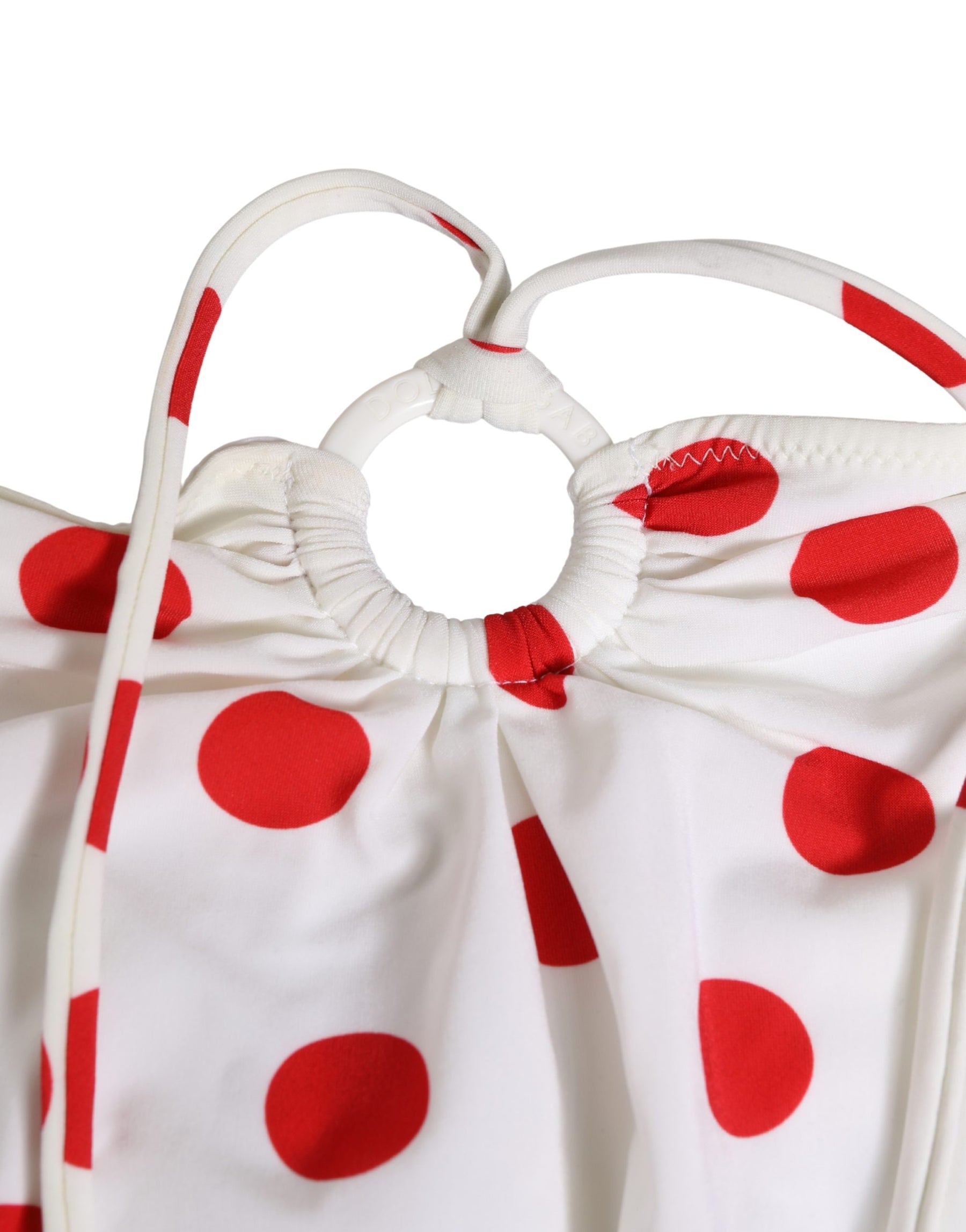 Dolce & Gabbana White Polka Dot One-Piece Swimsuit Swimwear | Regal Royce