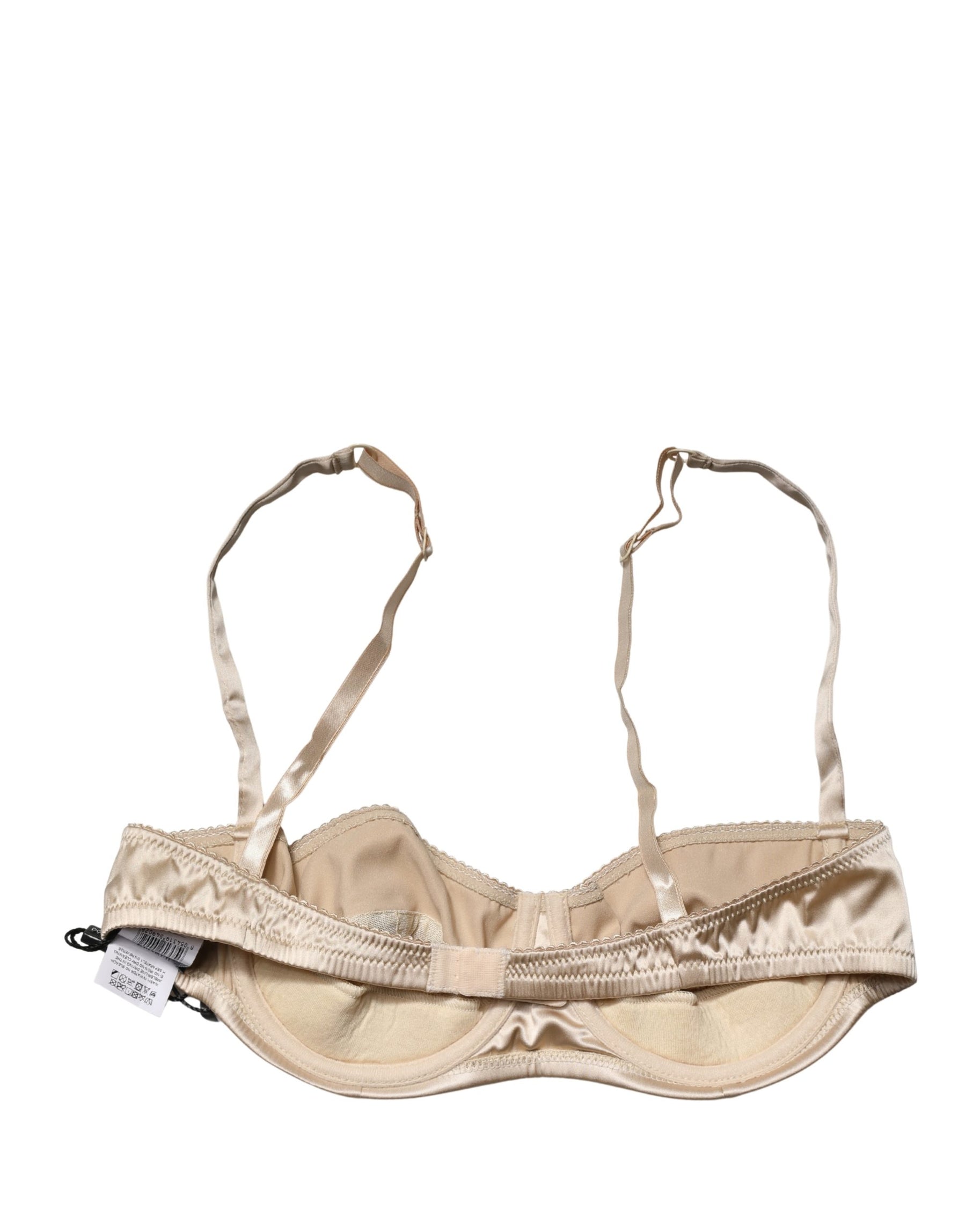 Dolce & Gabbana Beige Semi-Pad Underwire Balconette Bra Underwear | Regal Royce