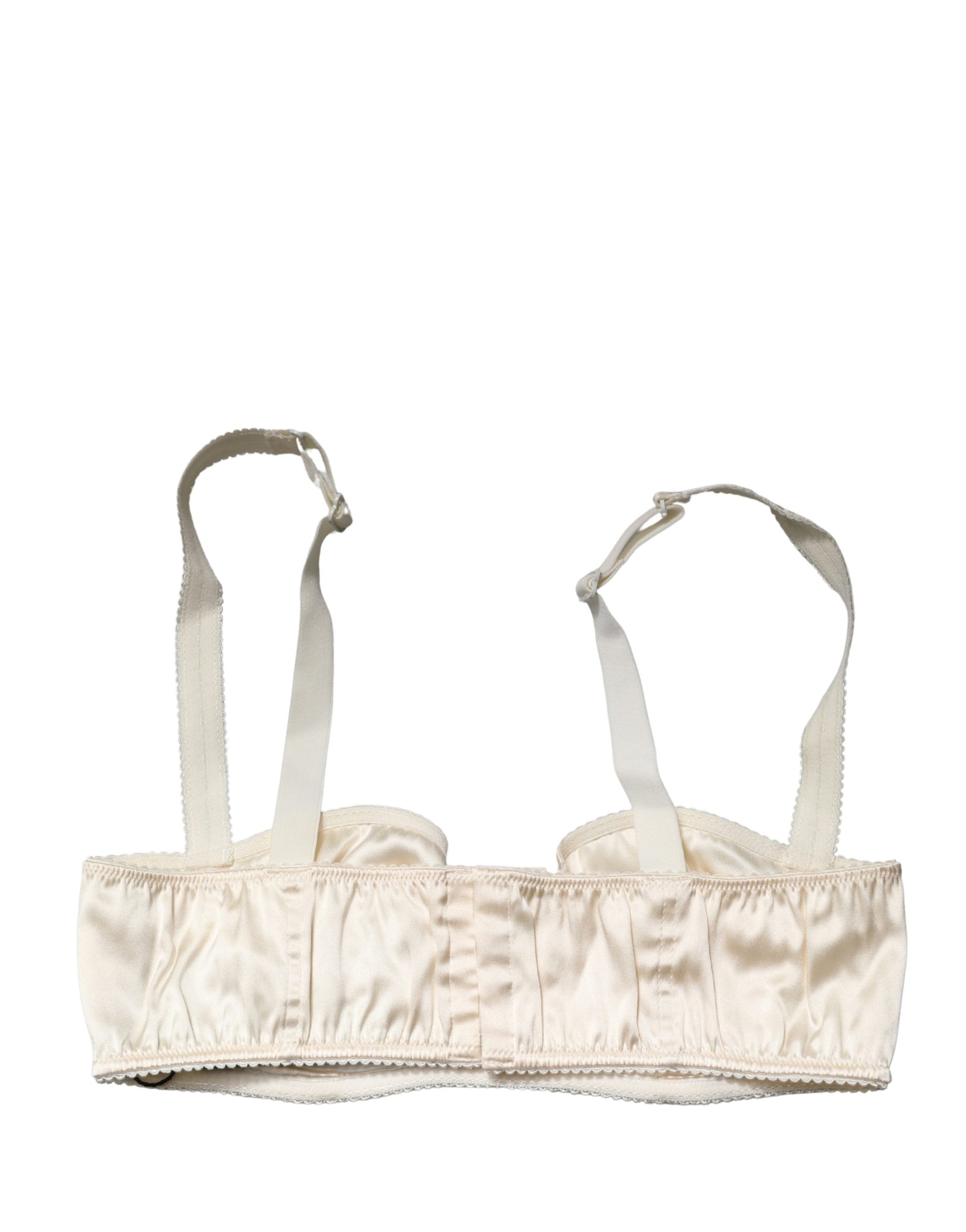 Dolce & Gabbana Off White Semi-Pad Underwire Balconette Bra Underwear | Regal Royce