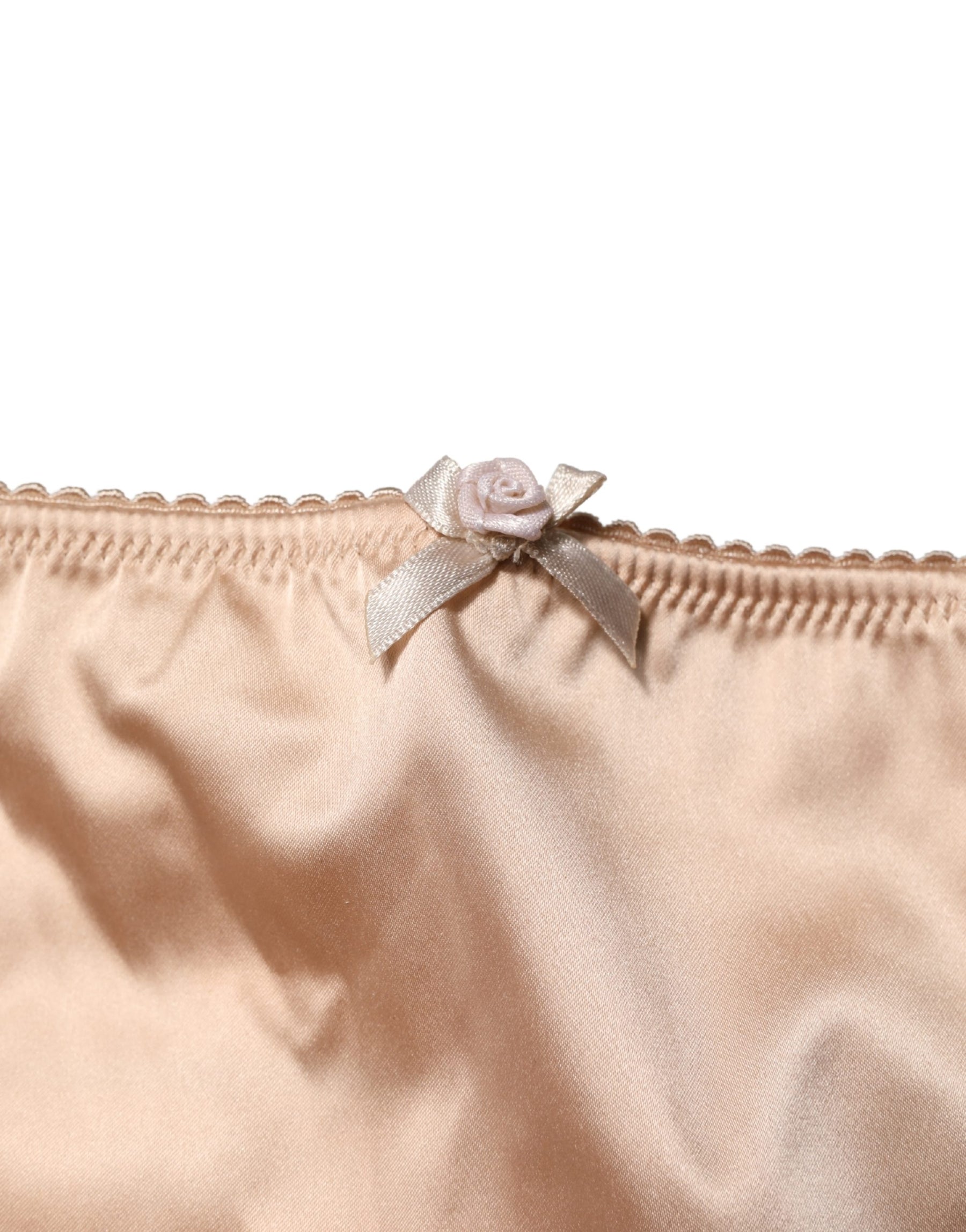 Dolce & Gabbana Beige Silk Blend High Waist Girdle Panty Underwear | Regal Royce